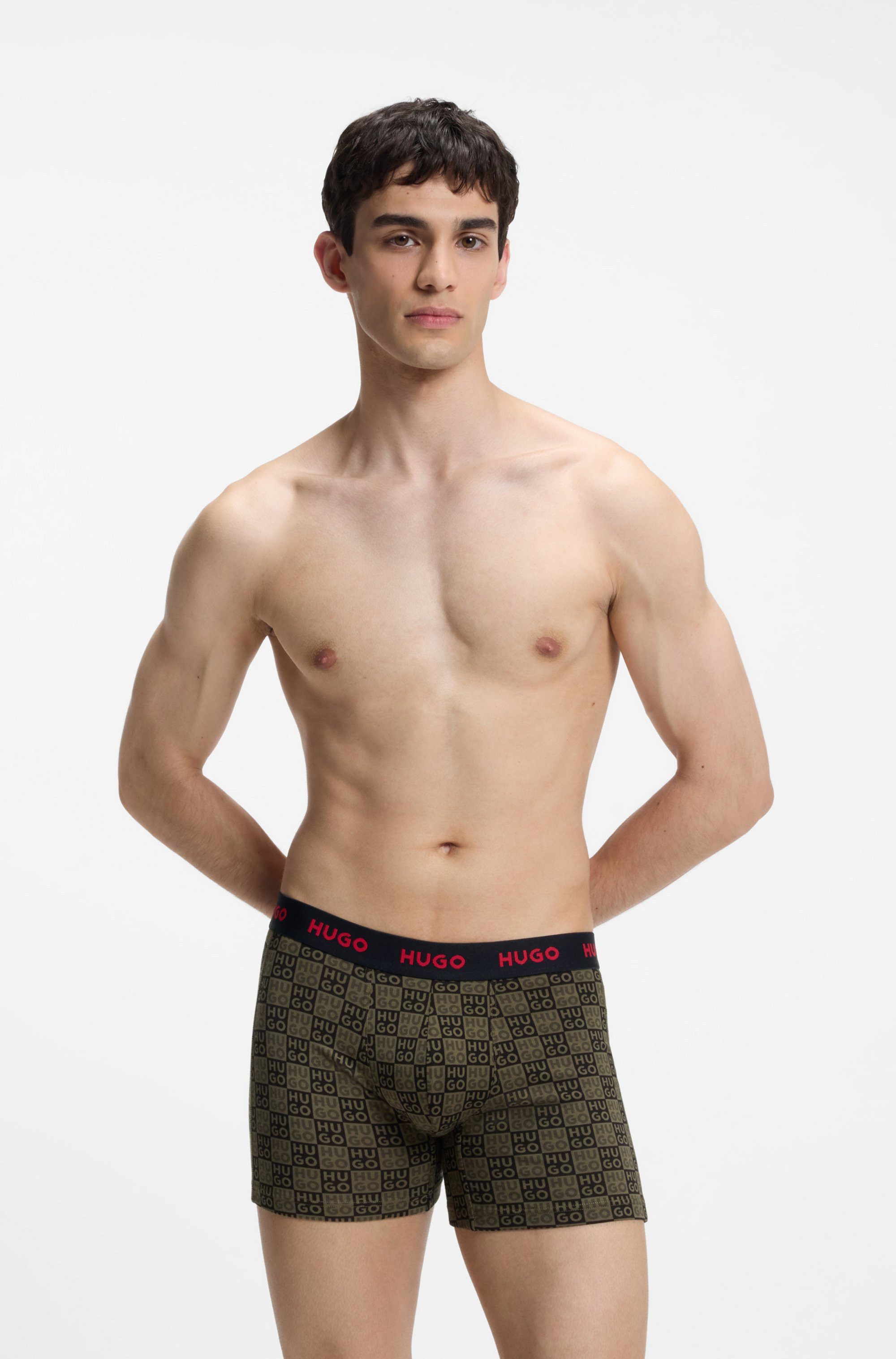 HUGO Boxershorts BOXERBR TRPLT DESIGN Markenlogo am elastischem Bund – Bild 4 von 5