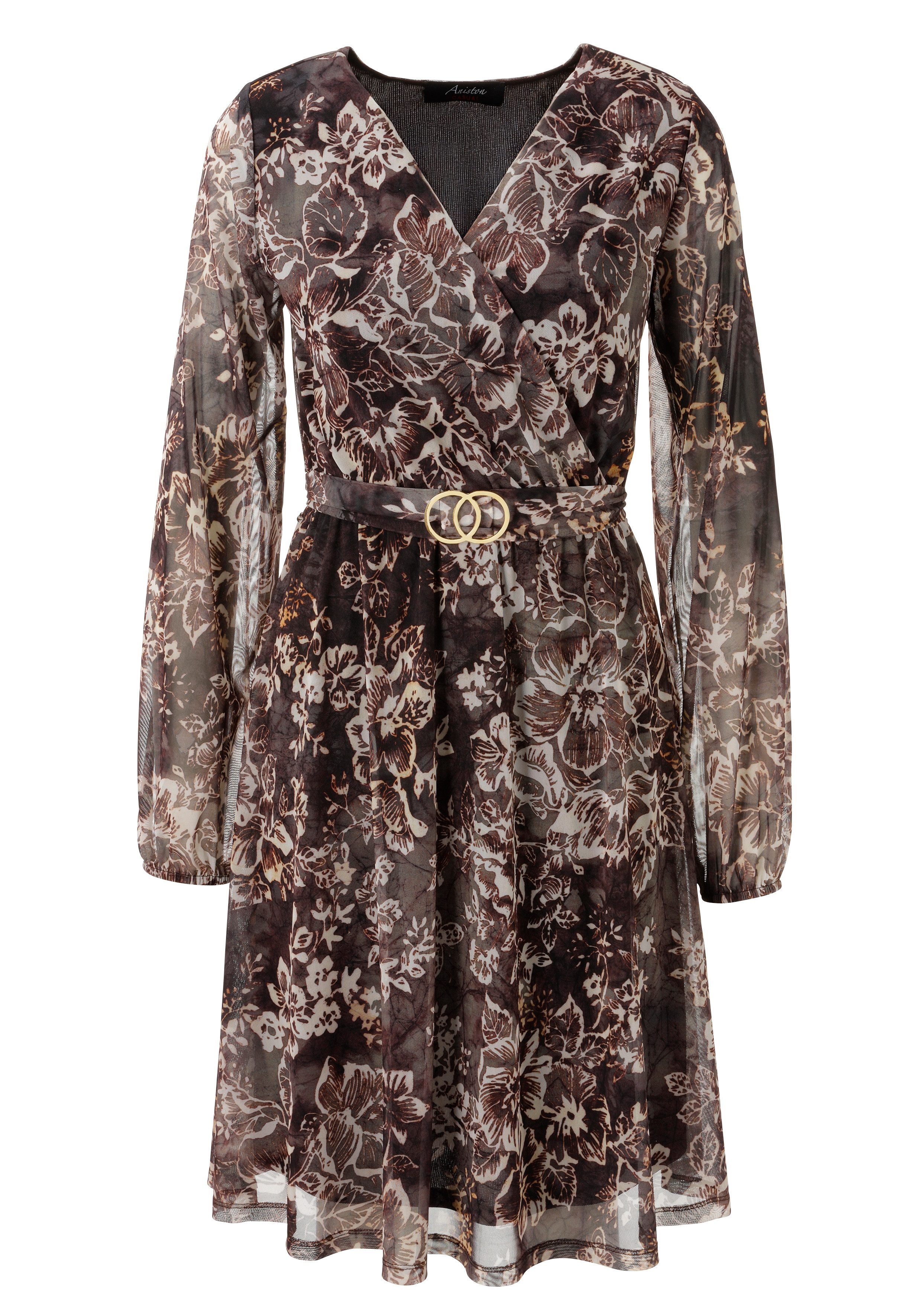 Aniston CASUAL Blusenkleid mit dekorativer Brosche am fixierten Bindeband - NEUE KOLLEKTION – Bild 5 von 5