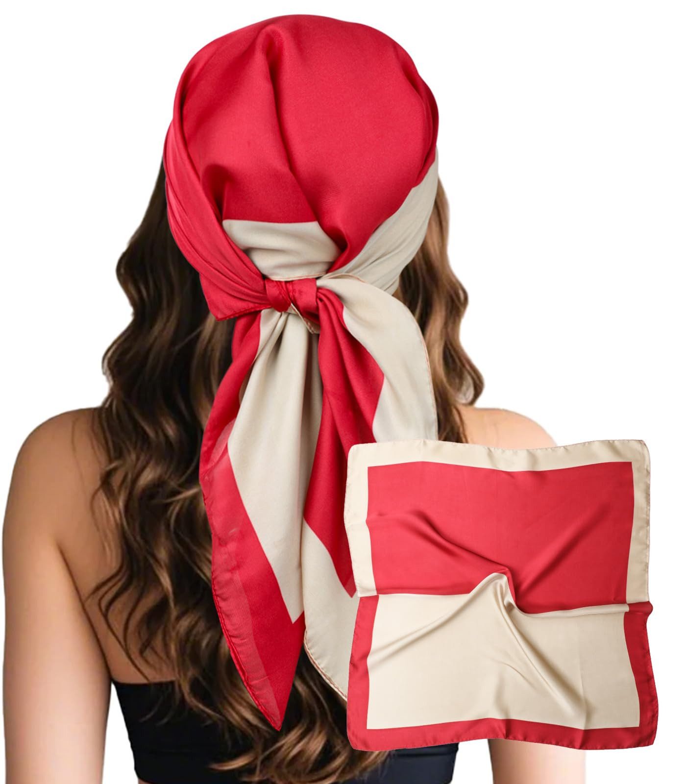 Zaewry Seidentuch Damen Seide Gefühl Schal Halstuch Schal Frauen Scarf Bandana, (1-St), Taschentuch Ansatz Handgelenk