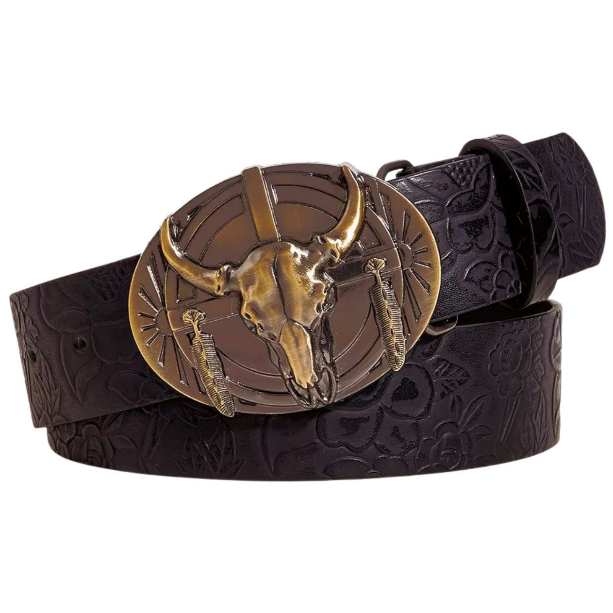 Ware aus aller Welt Koppelgürtel Modischer Gürtel mit Longhorn-Schnalle Wes günstig online kaufen