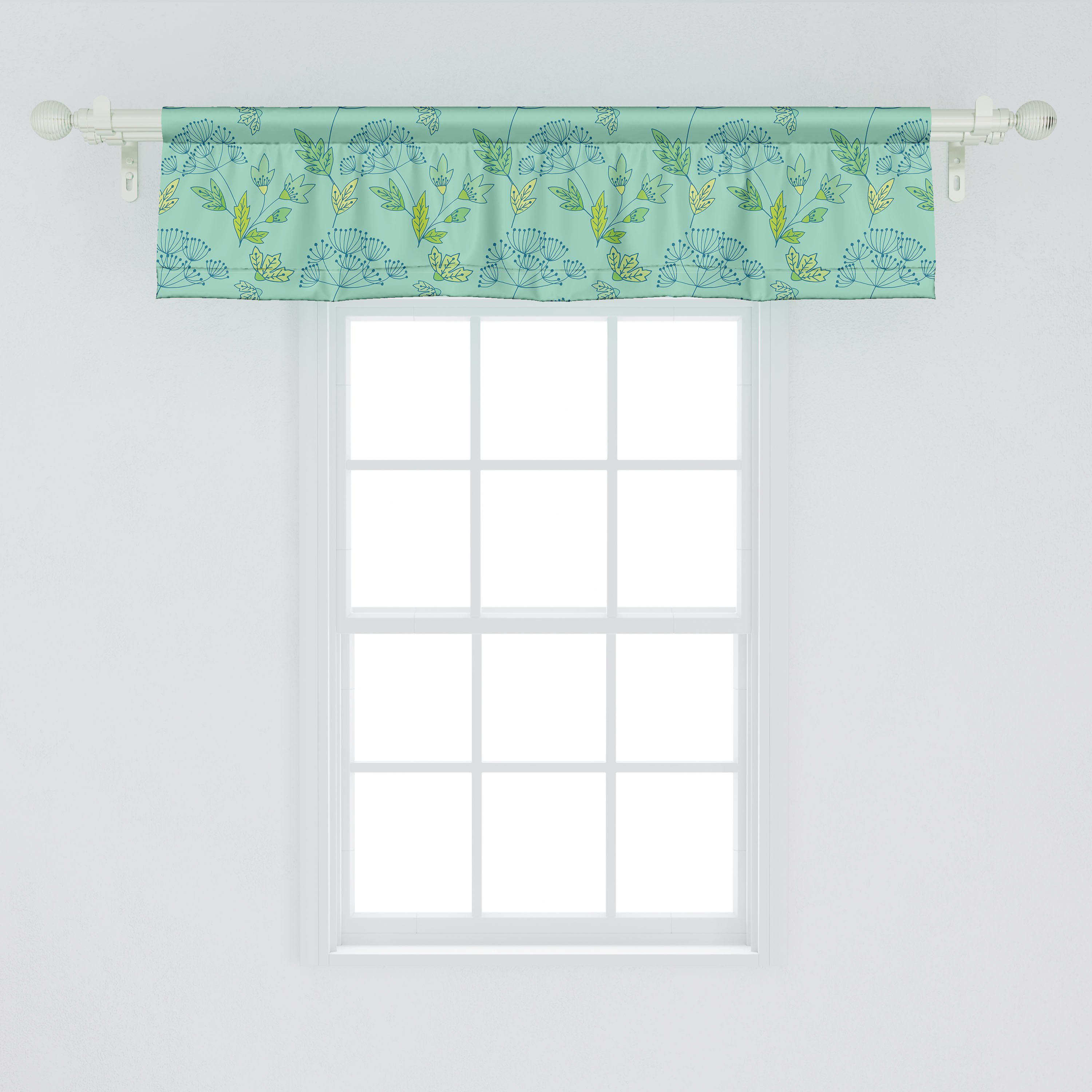mit Schlafzimmer Vorhang Abakuhaus, Volant Blühend Garten Scheibengardine Blumen Microfaser, Küche Laub für Stangentasche, Dekor