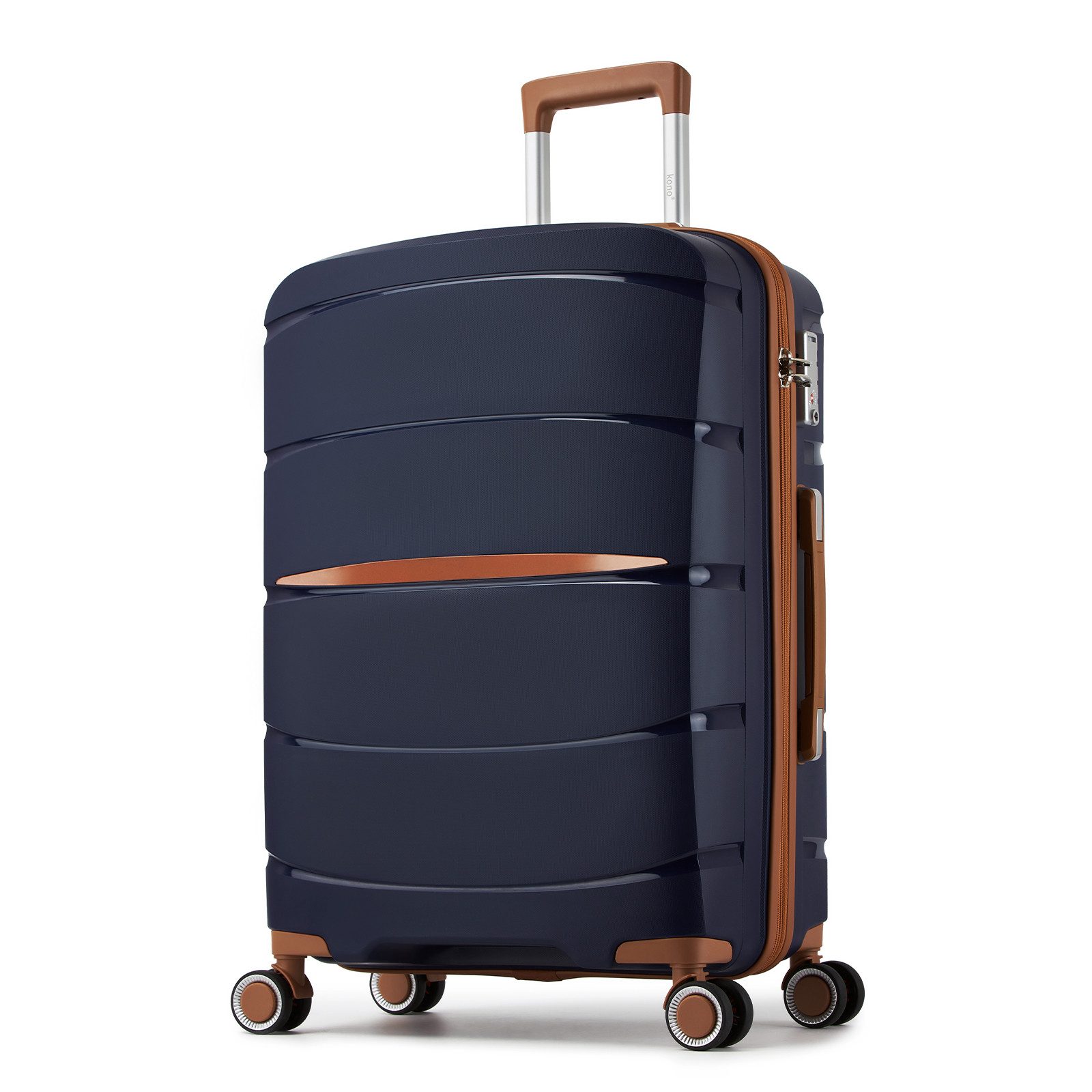 KONO Handgepäckkoffer PP – Kabinenkoffer mit TSA-Schloss & stylischen Braun günstig online kaufen
