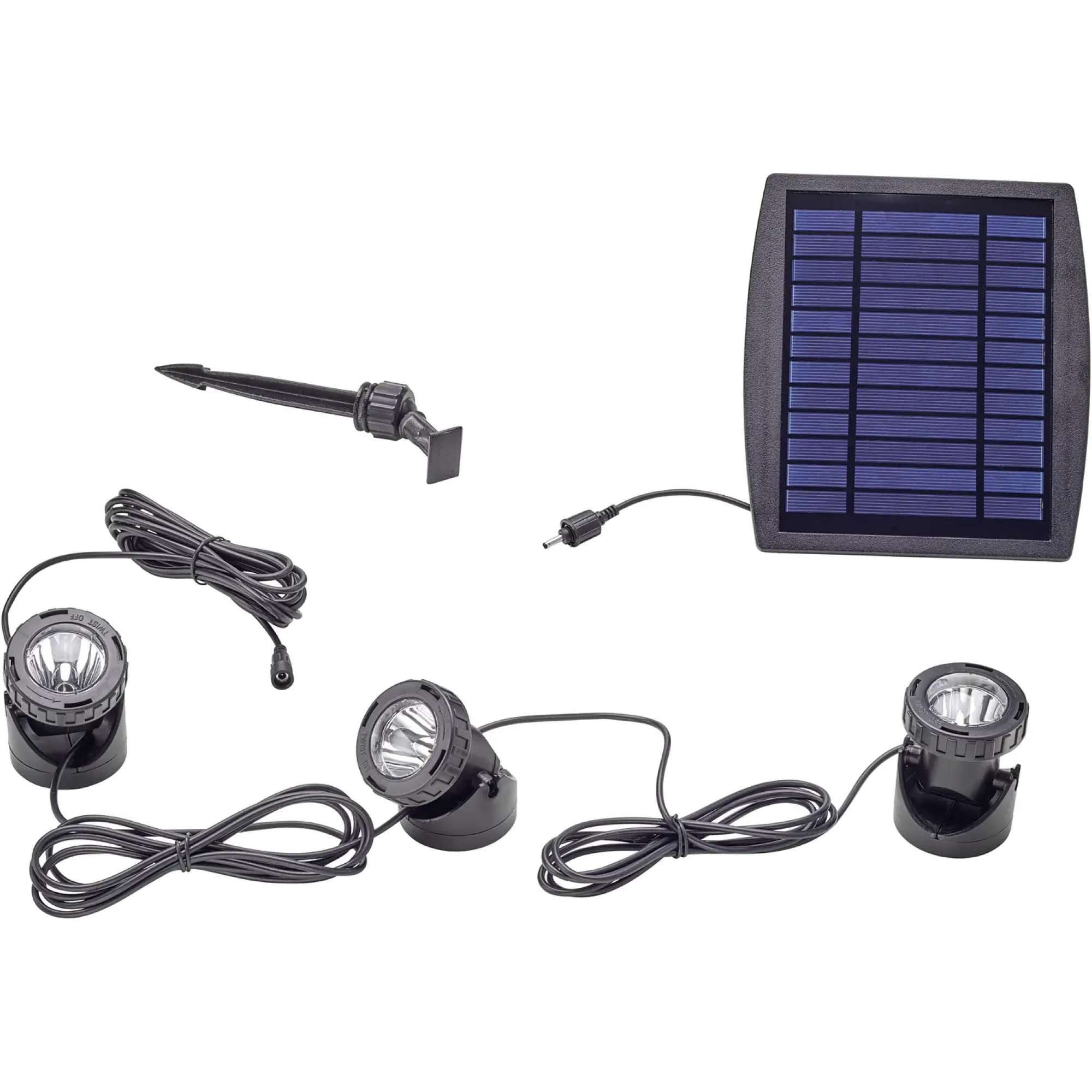 Pontec Teichleuchte Pontec PondoSolar LED Set 3 - Teich Solar LED Bele