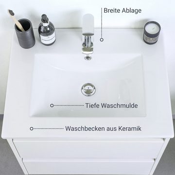 BADEDU Badmöbel-Set BYK Badmöbel Set mit Waschbeckenunterschrank und Waschtisch