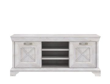 expendio Wohnzimmer-Set Kasimir 33, (Spar-Set, 5-St), Pinie weiss im Landhausstil mit LED-Beleuchtung