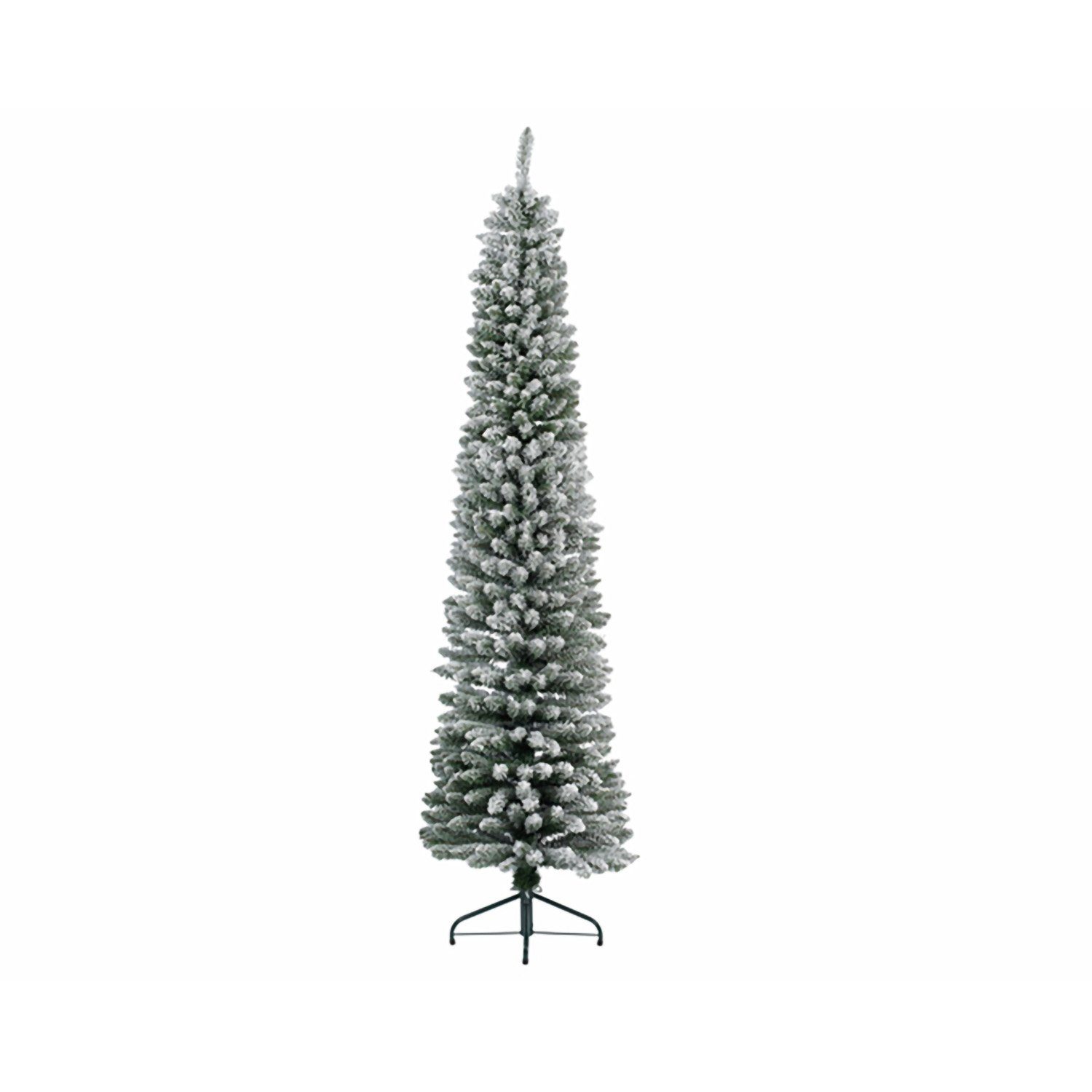 GILDE Künstlicher Weihnachtsbaum GILDE Deko Tannebaum beschneit - grün-weiß - H. 180cm x D. 50cm