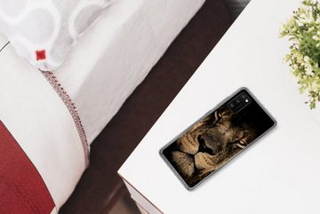 MuchoWow Handyhülle Löwe - Tiere - Schwarz - Porträt, Handyhülle Samsung Galaxy A41, Smartphone-Bumper, Print, Handy