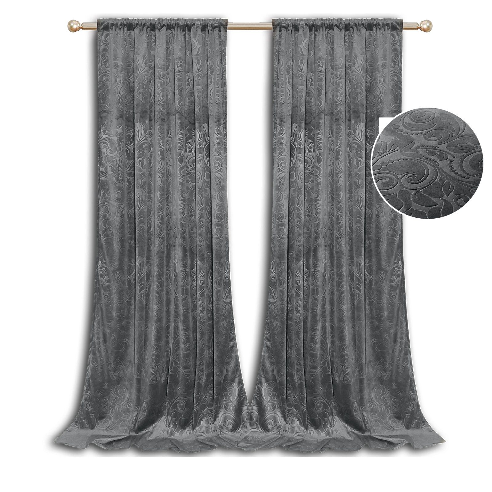 BTTO V&G Gardine Verdunkelungsvorhang, (2 St), abdunkelnd, Blickdicht Samt Vorhang