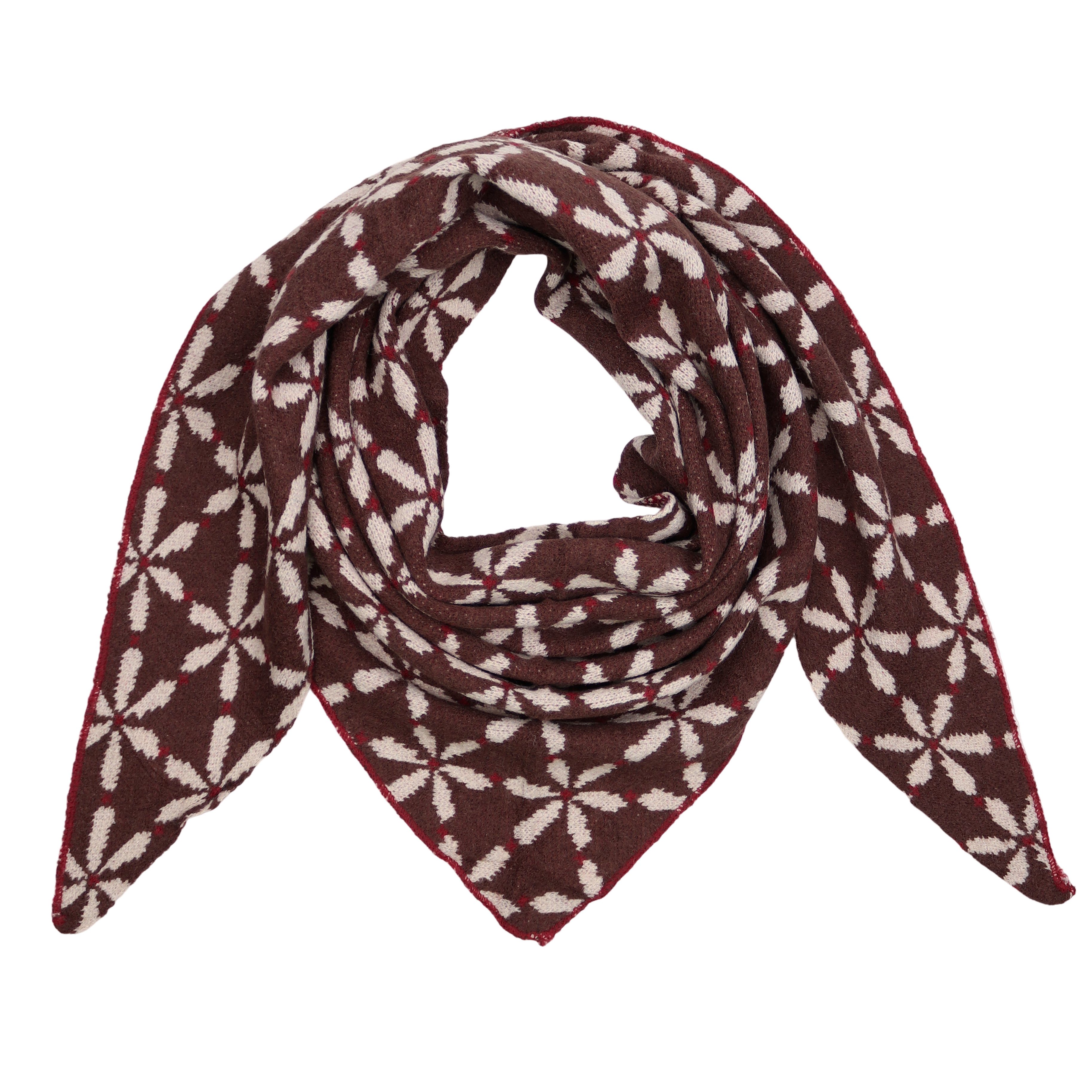 MIRROSI Dreieckstuch kuschliger und warmer Dreiecksschal ca.200x85 cm, (Blumen Muster; ca. 225 Gramm; Neue Kollektion Herbst/Winter 2025), Trendiges Blumen-Design, wärmend & weich