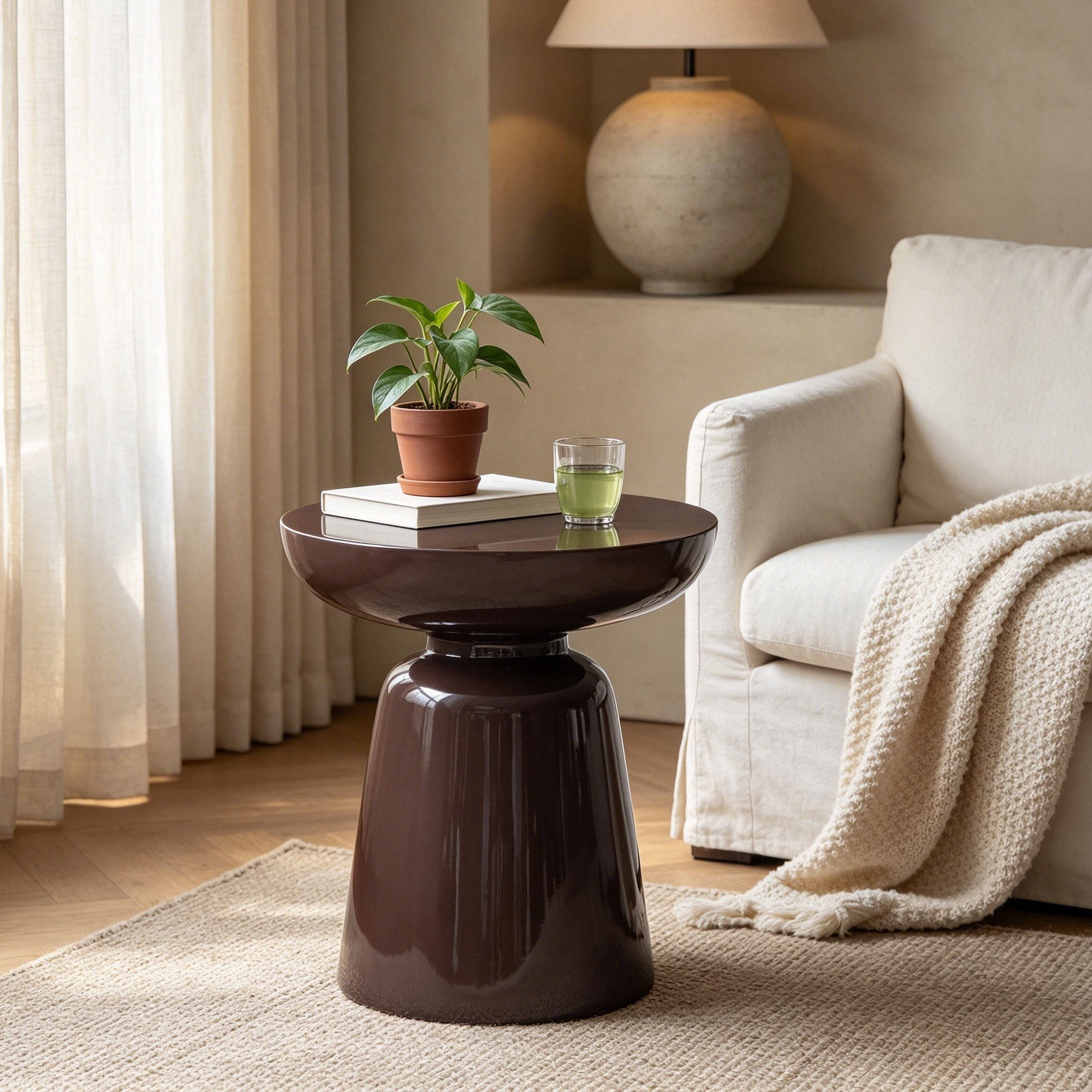 WILLIAMSPACE Couchtisch Meta Runder Beistelltisch aus Fiberglas, Moderner Design-Tisch (1 St)