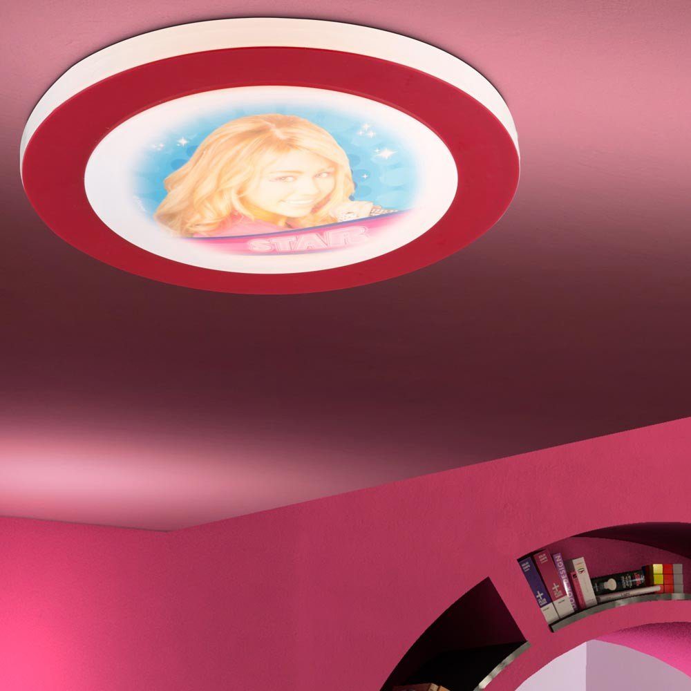 etc-shop Dekolicht, Leuchtmittel nicht inklusive, Kinderzimmer Decken Leuchte Hannah Montana Lampe rund