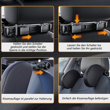 Houhence Kopfstütze Kopfstütze Auto Kinder Nackenkissen Auto Höhe einstellbar,360°Rotation