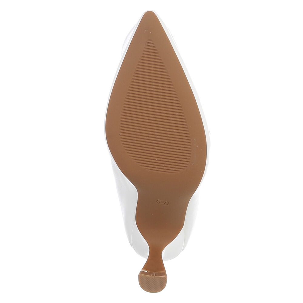 Ital-Design Moderne Slouch-Stiefel mit spitzer Zehenform für Damen Stiefel (90851730) Pfennig-/Stilettoabsatz Stiefel in Weiß