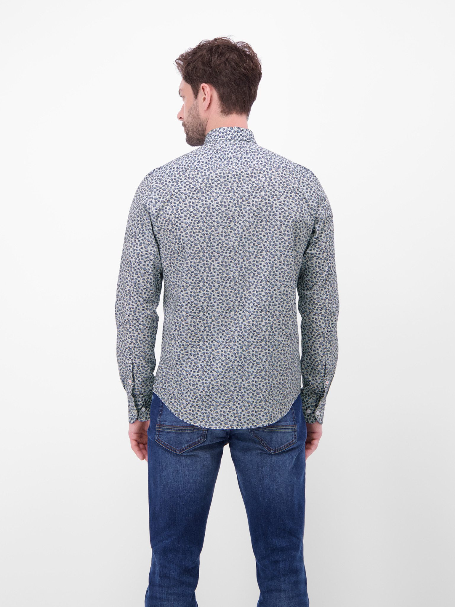 LERROS Langarmhemd mit Allover-Minimal-Print