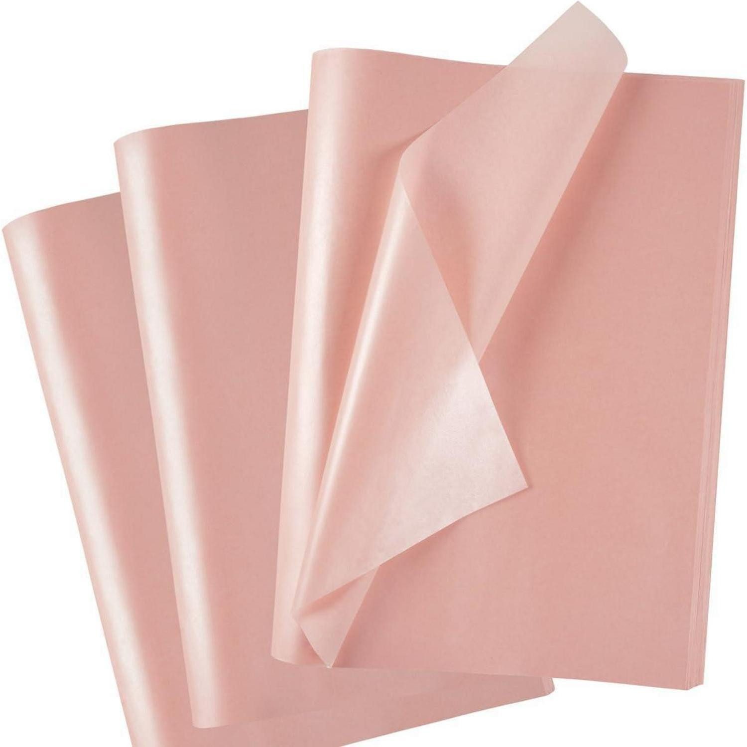 LuxusKollektion Seidenpapier Seidenpapier rosa metallic 60 Blätter Verpackung Hellrosa