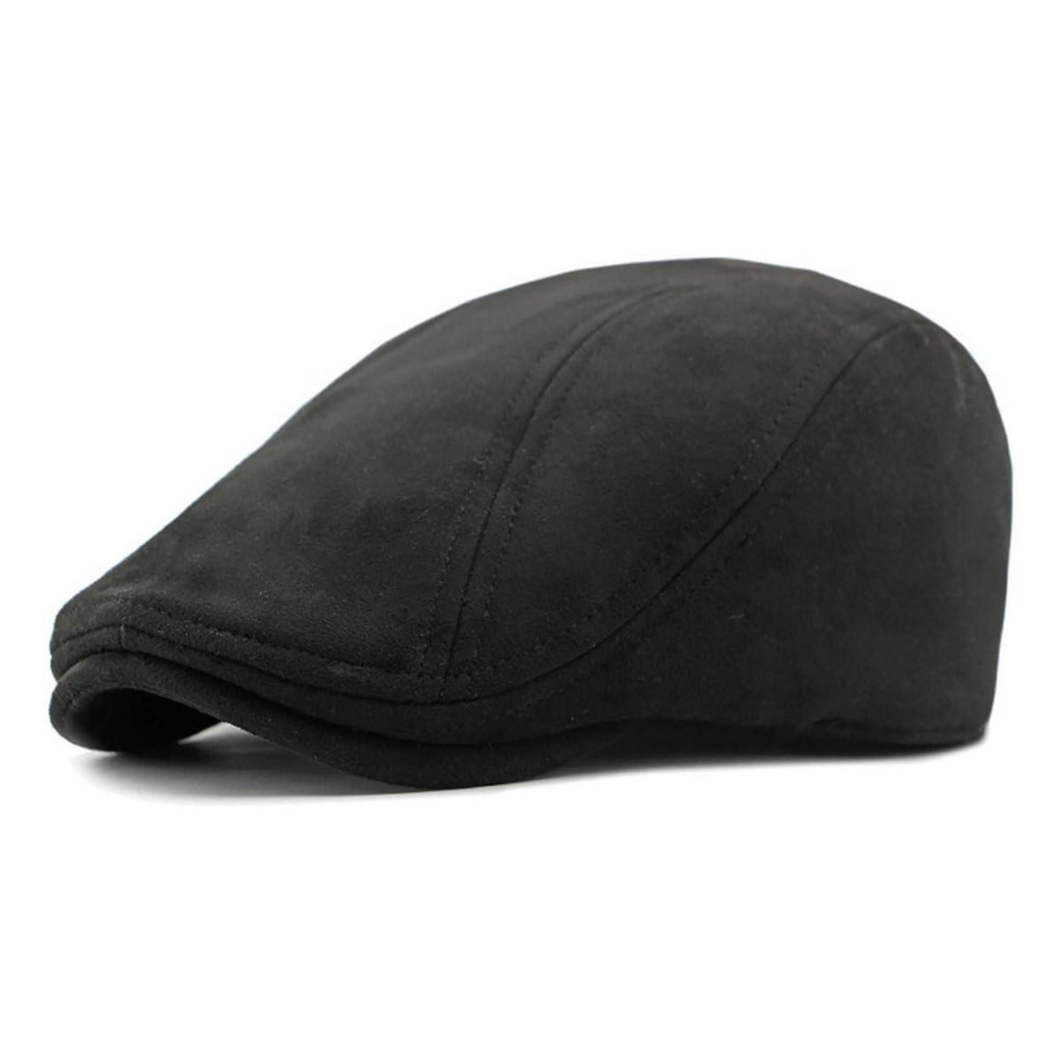 LuxusKollektion Schiebermütze Schiebermütze Wildleder Herren Damen Flatcap Einheitsgröße Schwarz