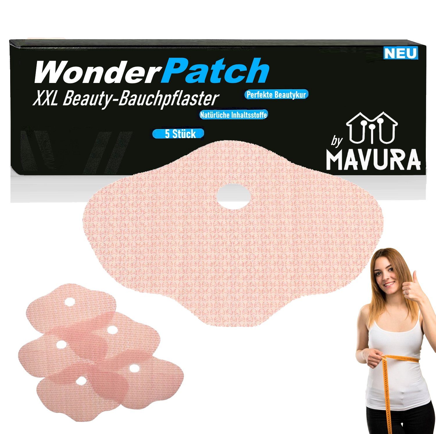 MAVURA Wärmepflaster WonderPatch Mymi Wonder Patch Beauty Wellness Wärme, XXL Bauchpflaster Set 5Stk