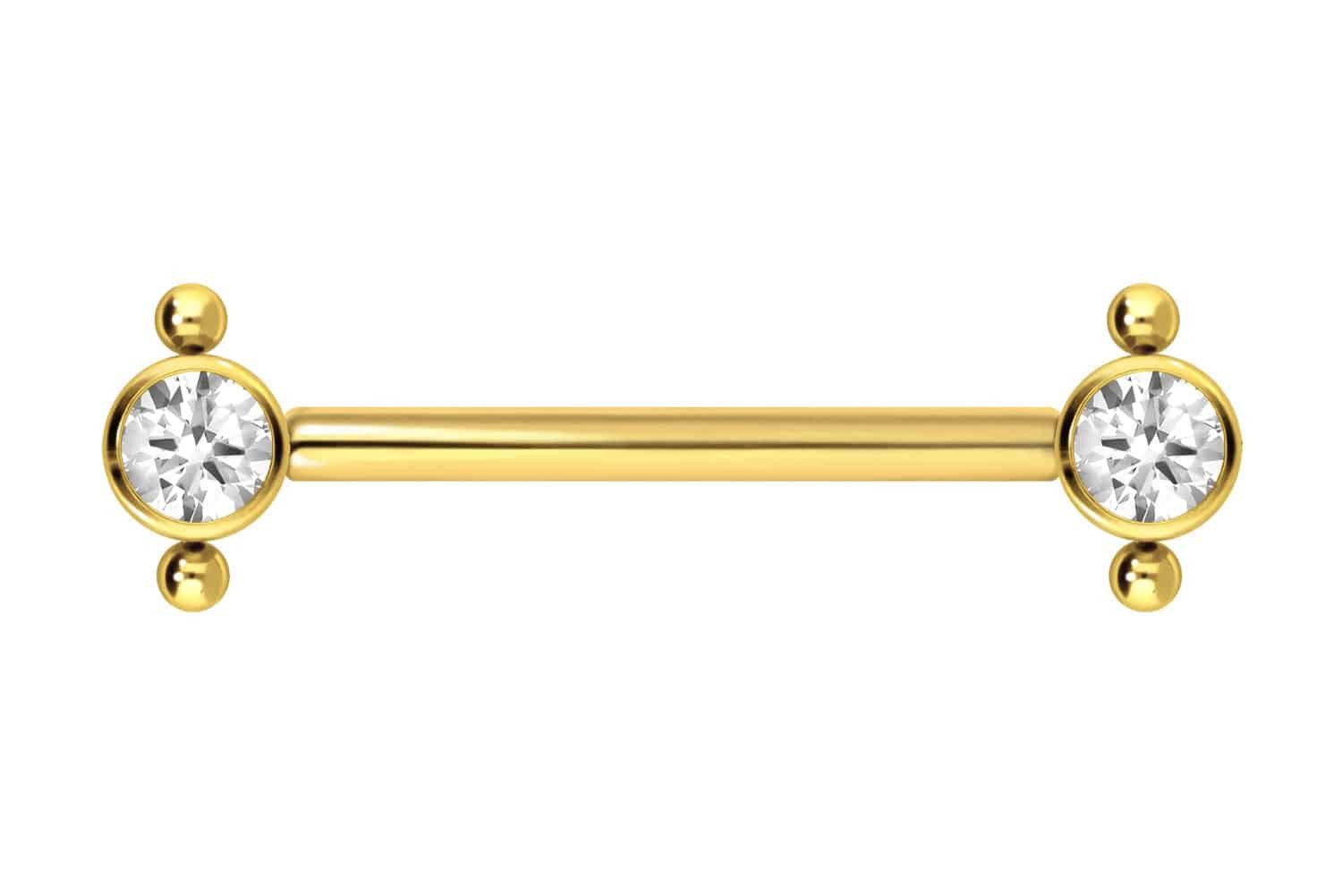 PIERCINGLINE Brustwarzenpiercing Titan Barbell mit Push Fit KRISTALL + 2 KU günstig online kaufen