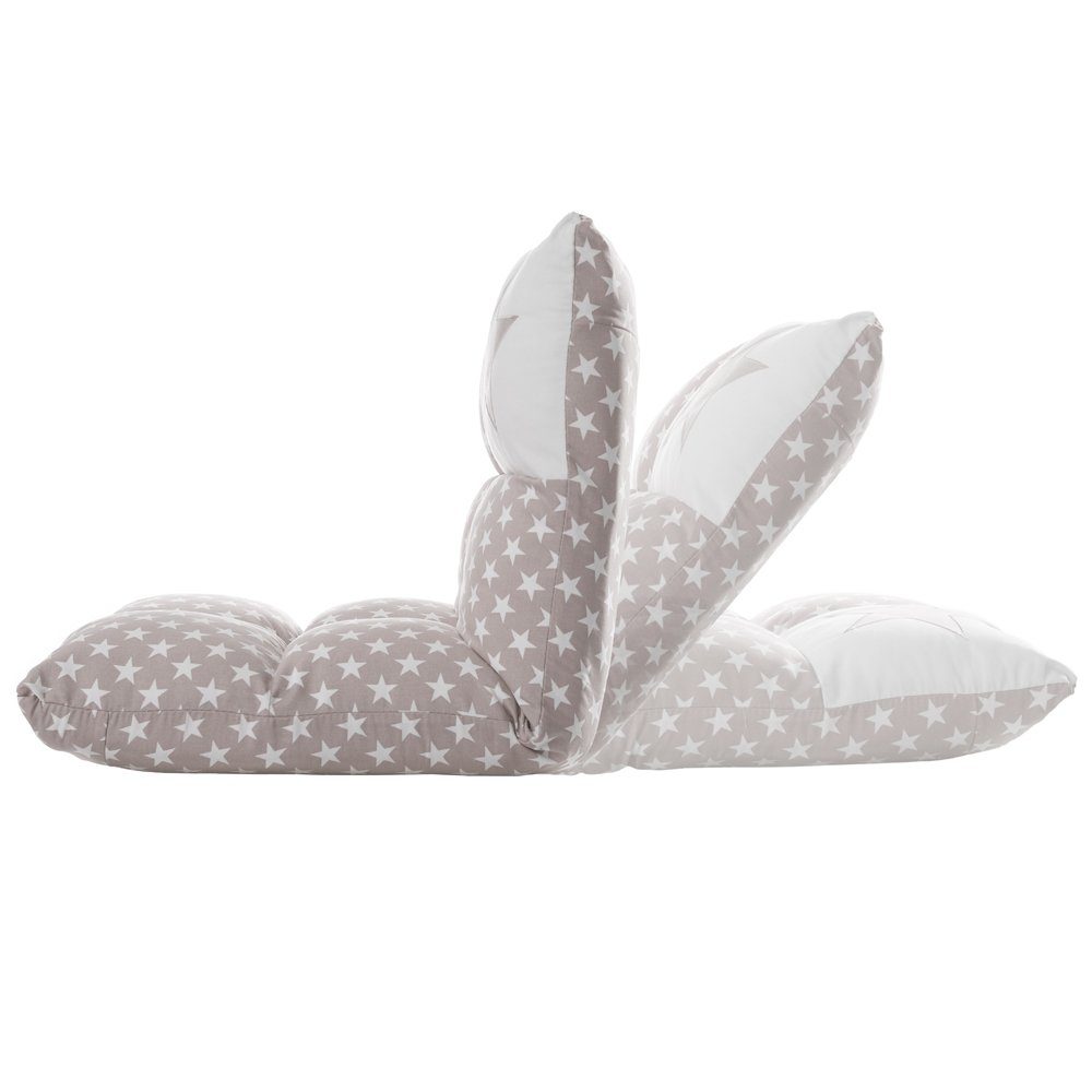 howa Sessel Stars, 2 in 1 Kindersessel + Kinderliege grau / weiß