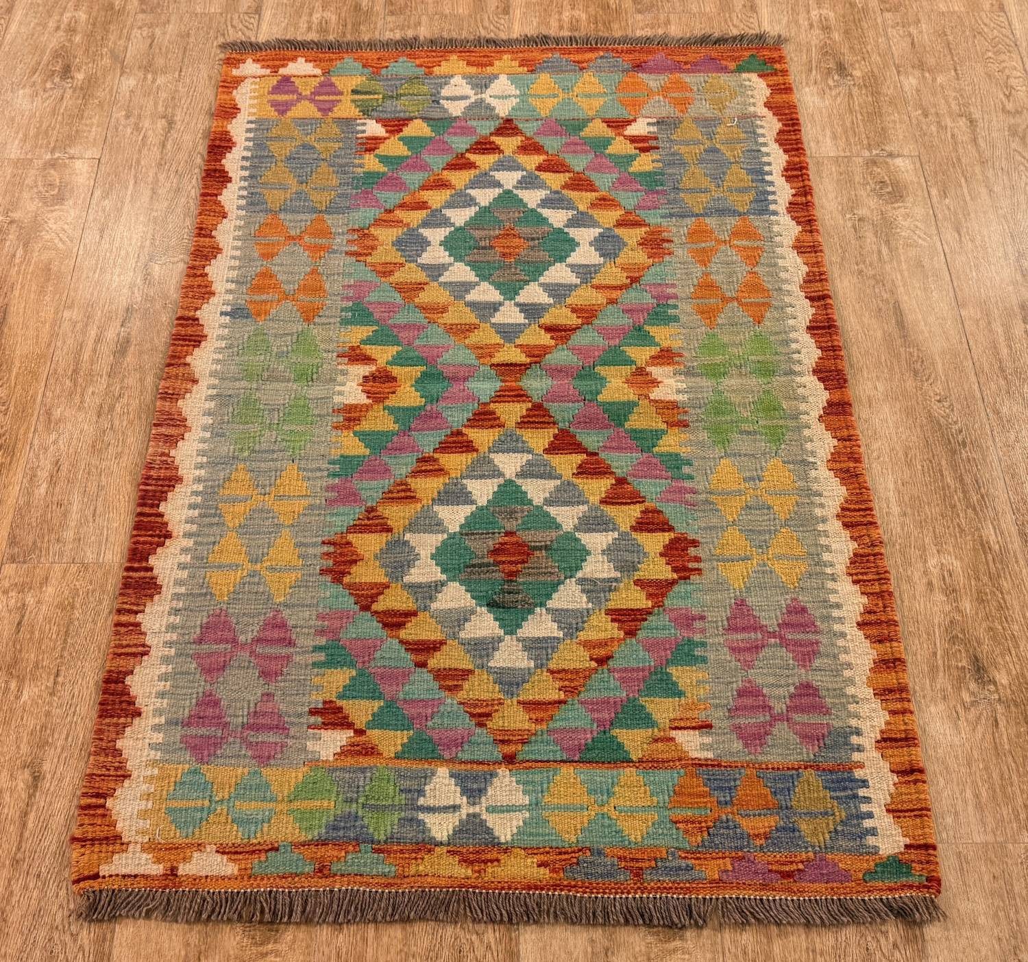 Rug Studios Teppich KELIM ORIGINAL HANDGEARBEITET, Rechteckig, Höhe: 5 mm, Handgewebt, 86 x 129 cm, Multi