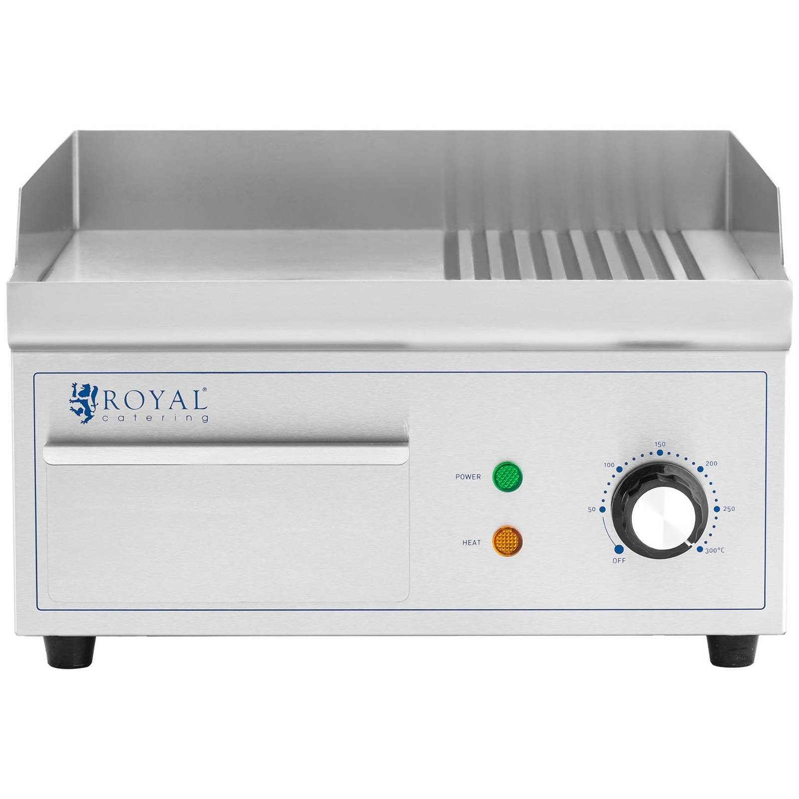 Royal Catering Elektrogrill Grillplatte geriffelt + glatt 36 x 38 cm Tischgrill Griddleplatte, 2000 W – Bild 4 von 4