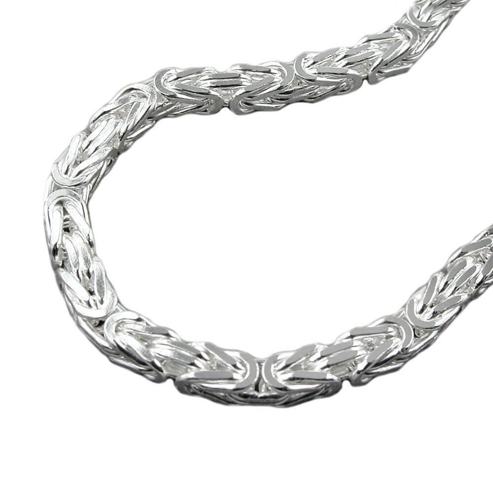 Halskette Silber Herren, 60cm 925 Silberkette Silber Krone diamantiert Königskette 925 6mm Collier Schmuck aus