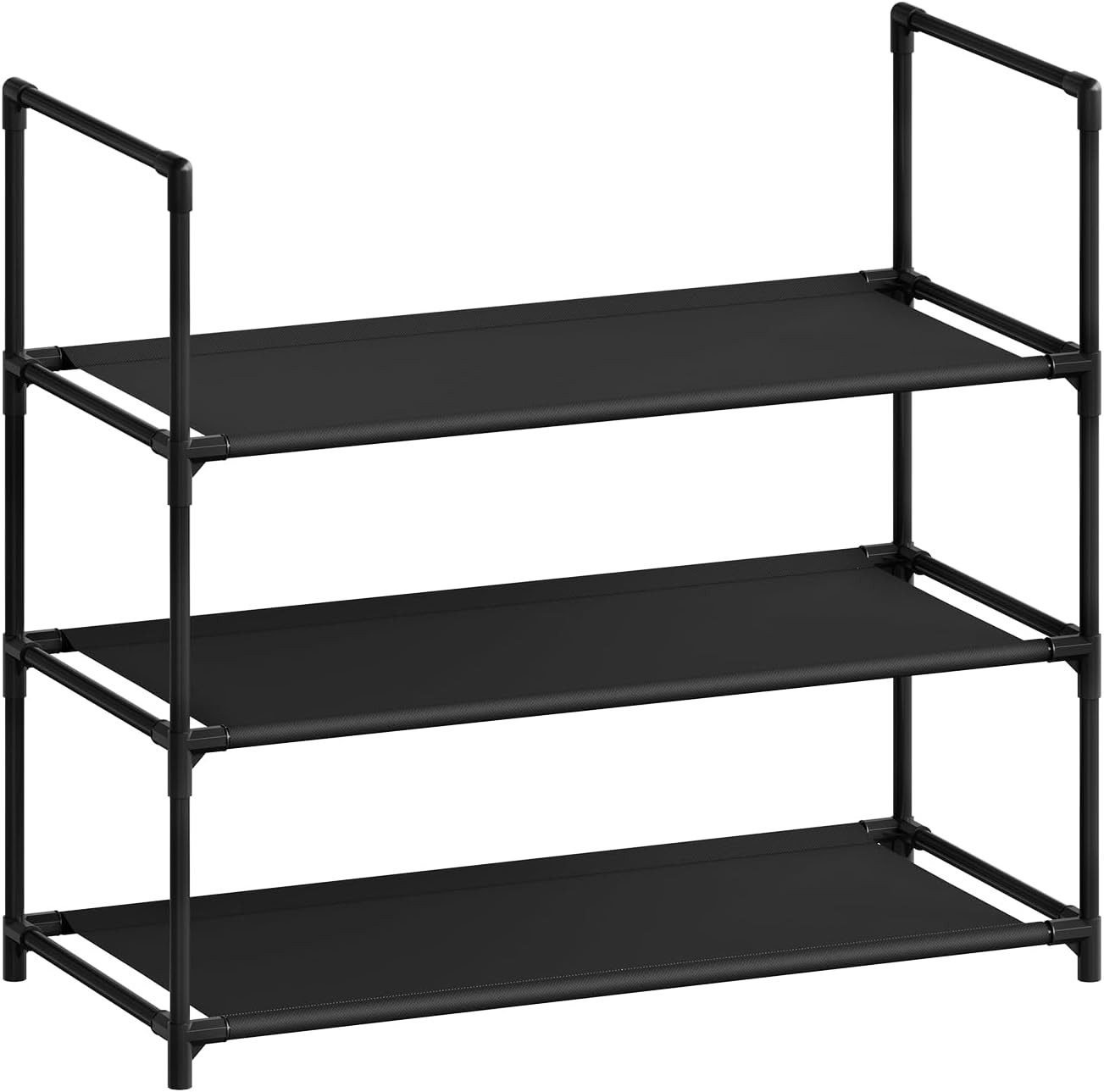 Woltu Schuhregal, 1-tlg., 3-Ebenen, kompakte und abnehmbare Regale, Metallgestell