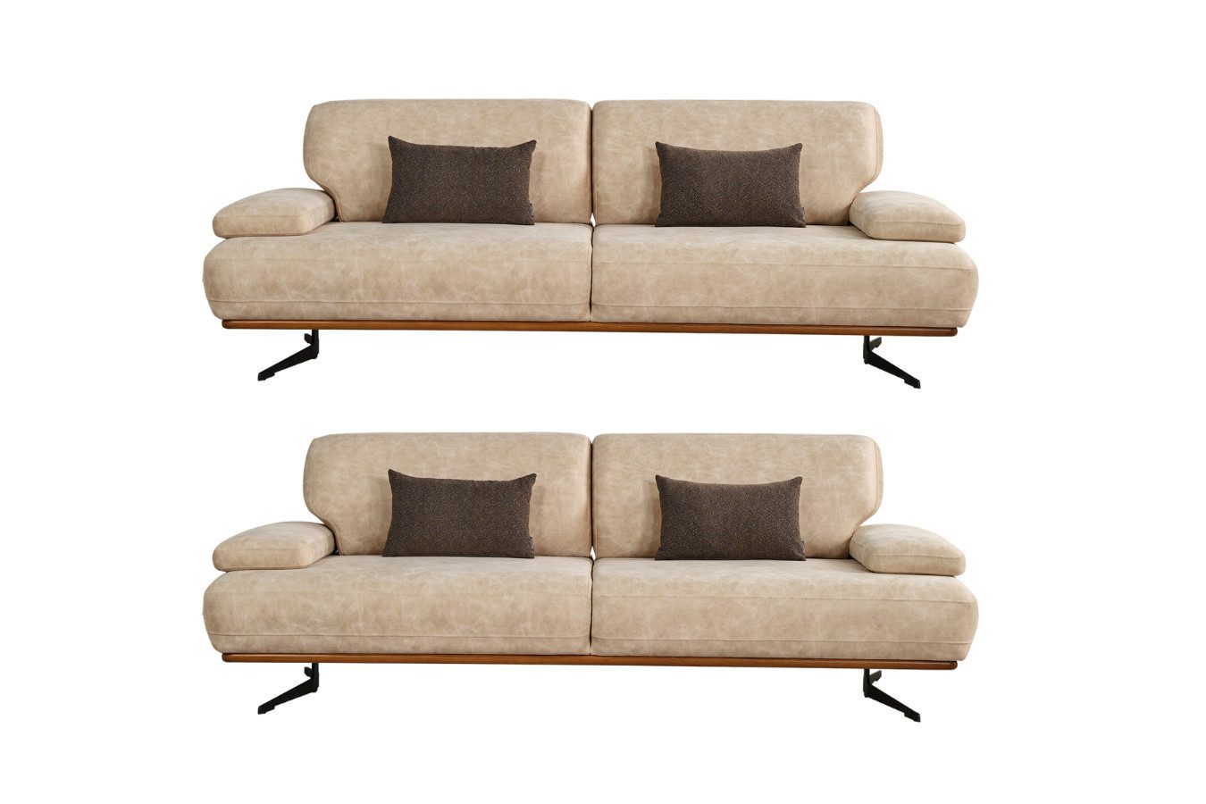 Villa Möbel Polstergarnitur Pegasus, (Set, Set besteht aus: 2 Sitzer+2 Sitzer), Hand Made Qualtiy, Luxus-Microfaser (100% Polyester)