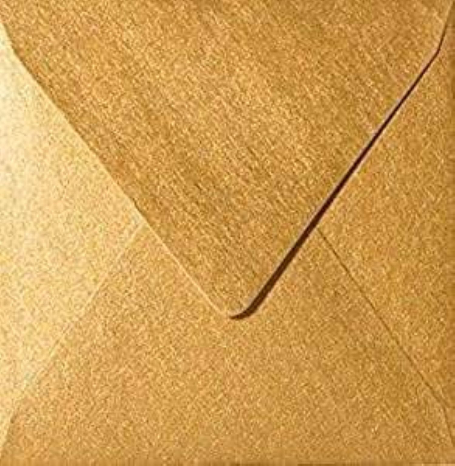Briefumschläge24Plus Briefumschlag 25 St. 15 x 15 cm Конверты Quadratisch Metallic Gold, 15 x 15 mm Конверты Recyceltes Material