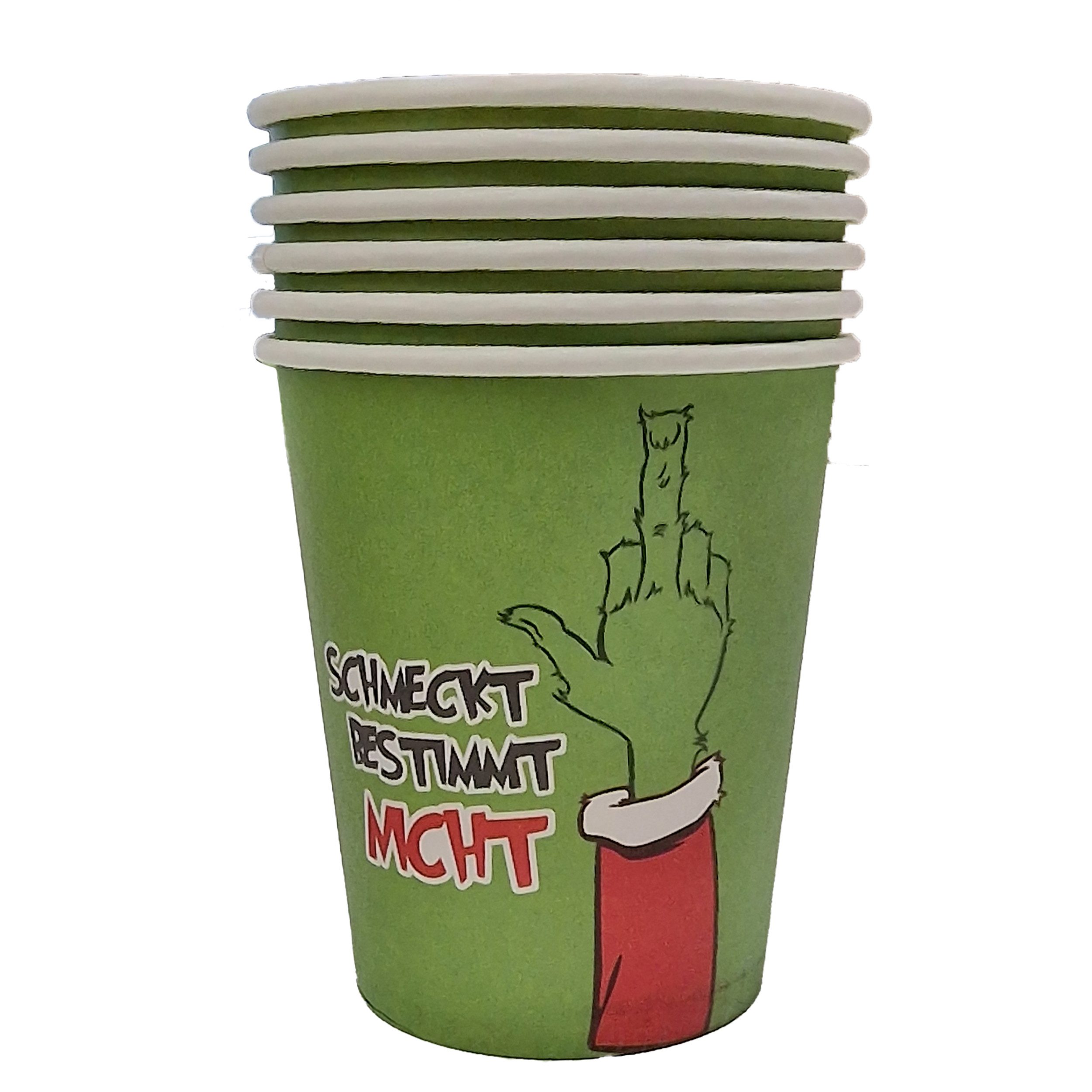TOPCENT Einwegbecher "Muffel" Pappbecher 2 x 6 Stück "Schmeckt bestimmt nicht"