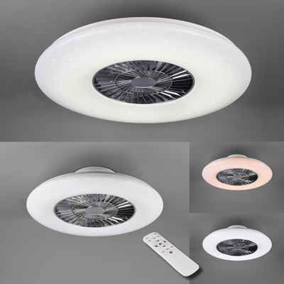 TRIO Leuchten LED Deckenleuchte Visby Deckenventilator, Timerfunktion, Ventilatorfunktion, LED fest integriert, Neutralweiß, Deckenlampe, Ventilator, Fernbedienung, Ventilator getrennt schaltbar