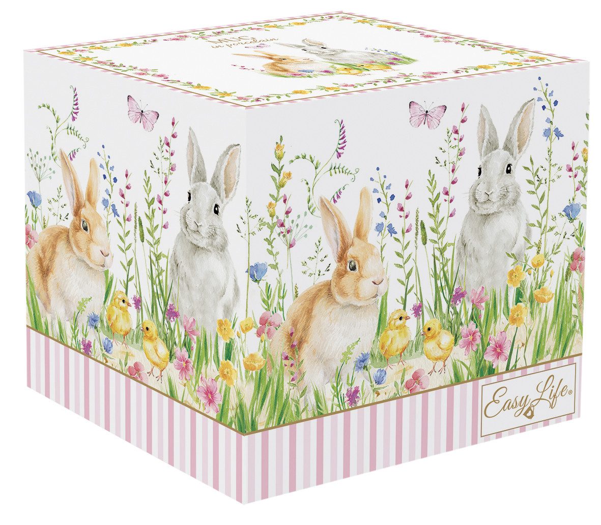 EasyLife Tasse Happy Easter, Porzellan, Höhe: 10.5cm, Farbe: Mehrfarbig, Motiv: Ostern
