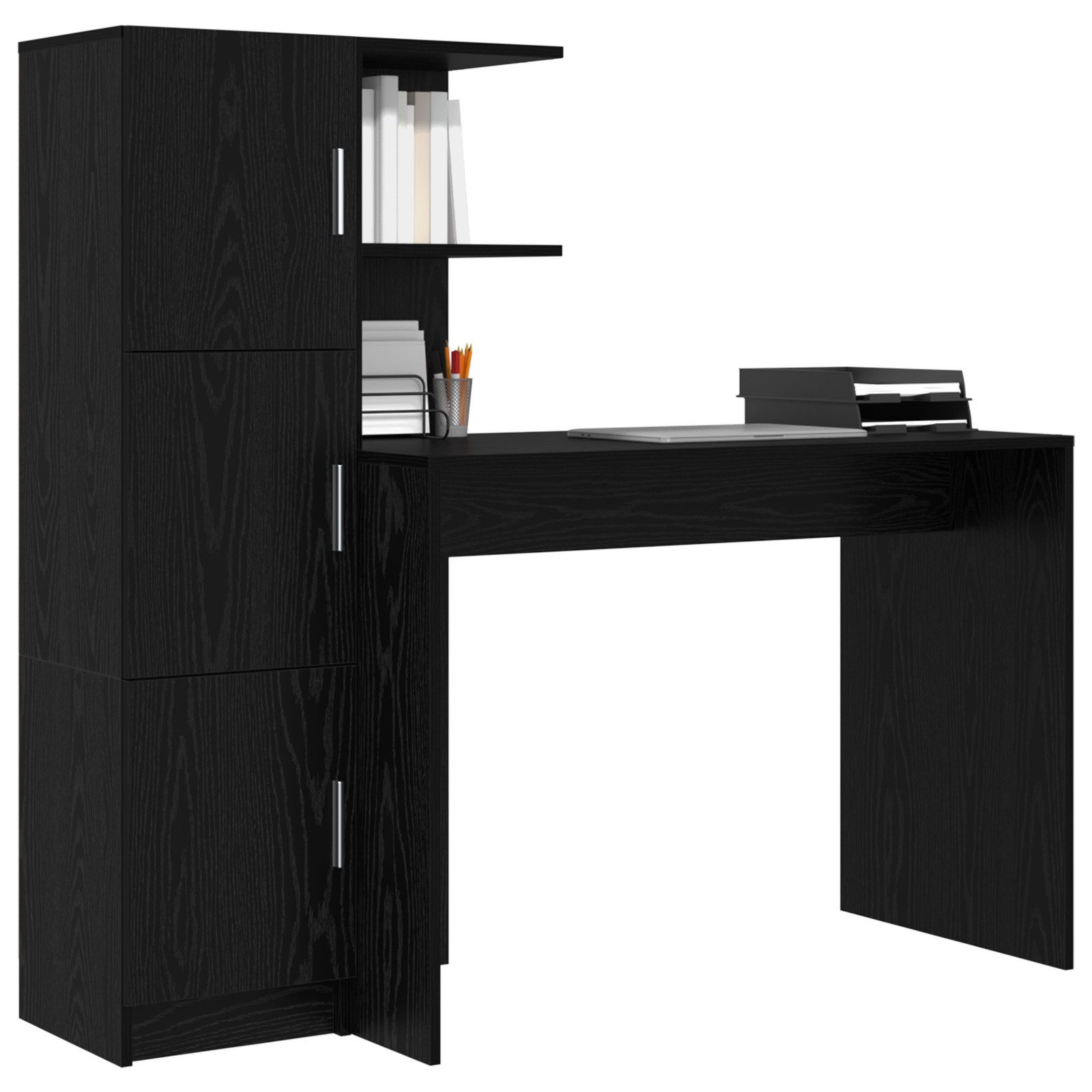 vidaXL Sideboard Schreibtisch mit Stauraum Schwarz-Eiche günstig online kaufen