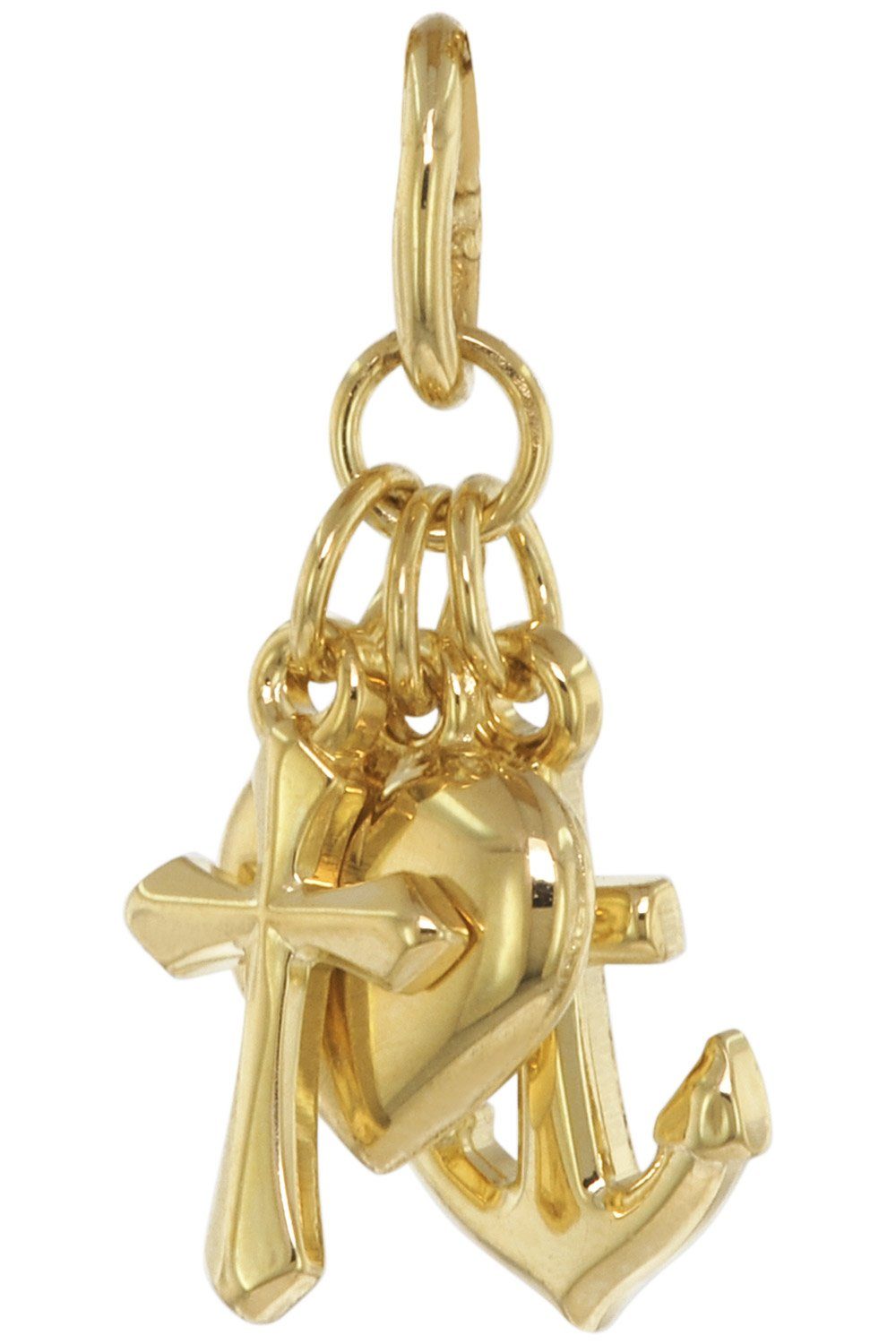 trendor Kette mit Anhänger Glaube-Liebe-Hoffnung Anhänger mit Gold auf Silb günstig online kaufen