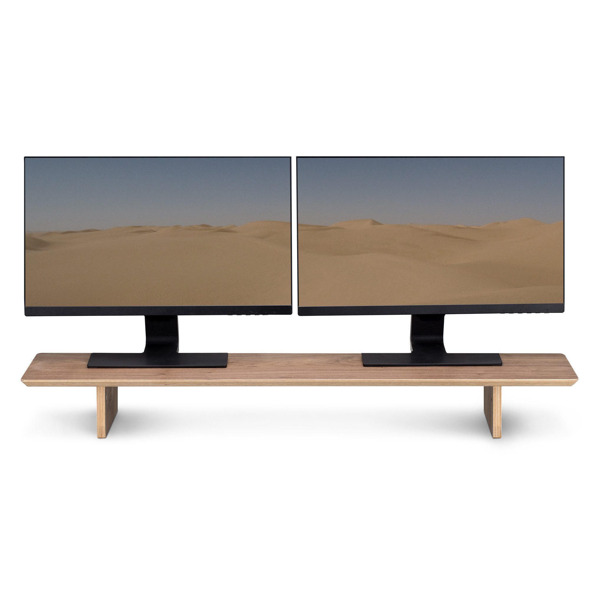 Navaris Monitor-Halterung Doppel Monitorständer aus Holz - TV Ständer - Bildschirm Erhöhung, (1-tlg)