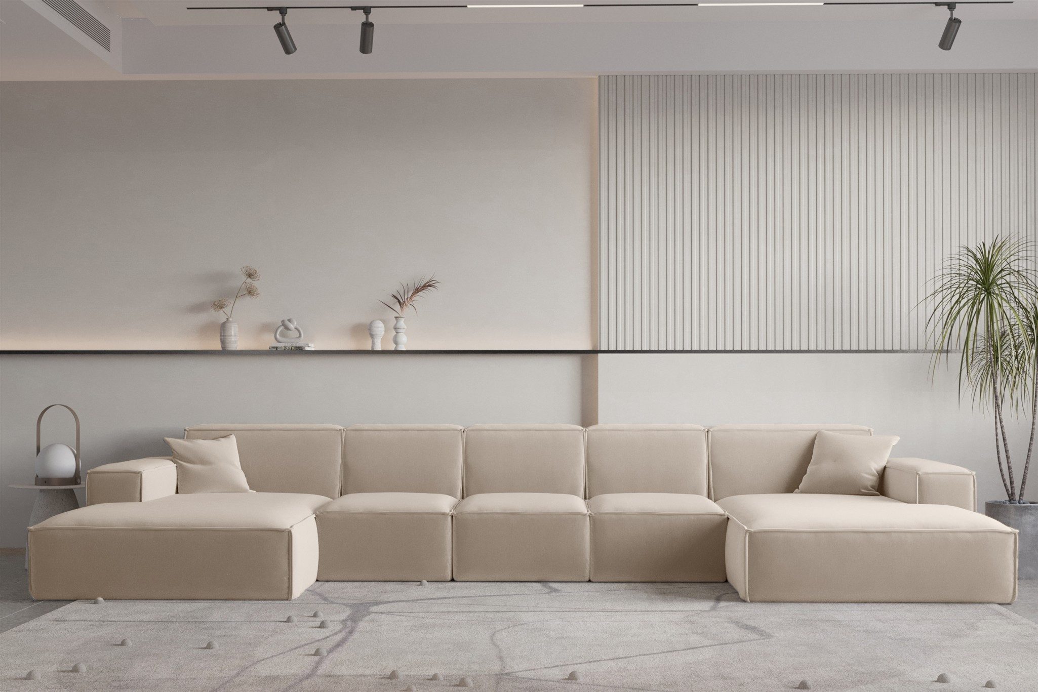 Fun Möbel Wohnlandschaft U-Form CELES PREMIUM XL, Breite 462 cm, inkl. 2 Zi günstig online kaufen