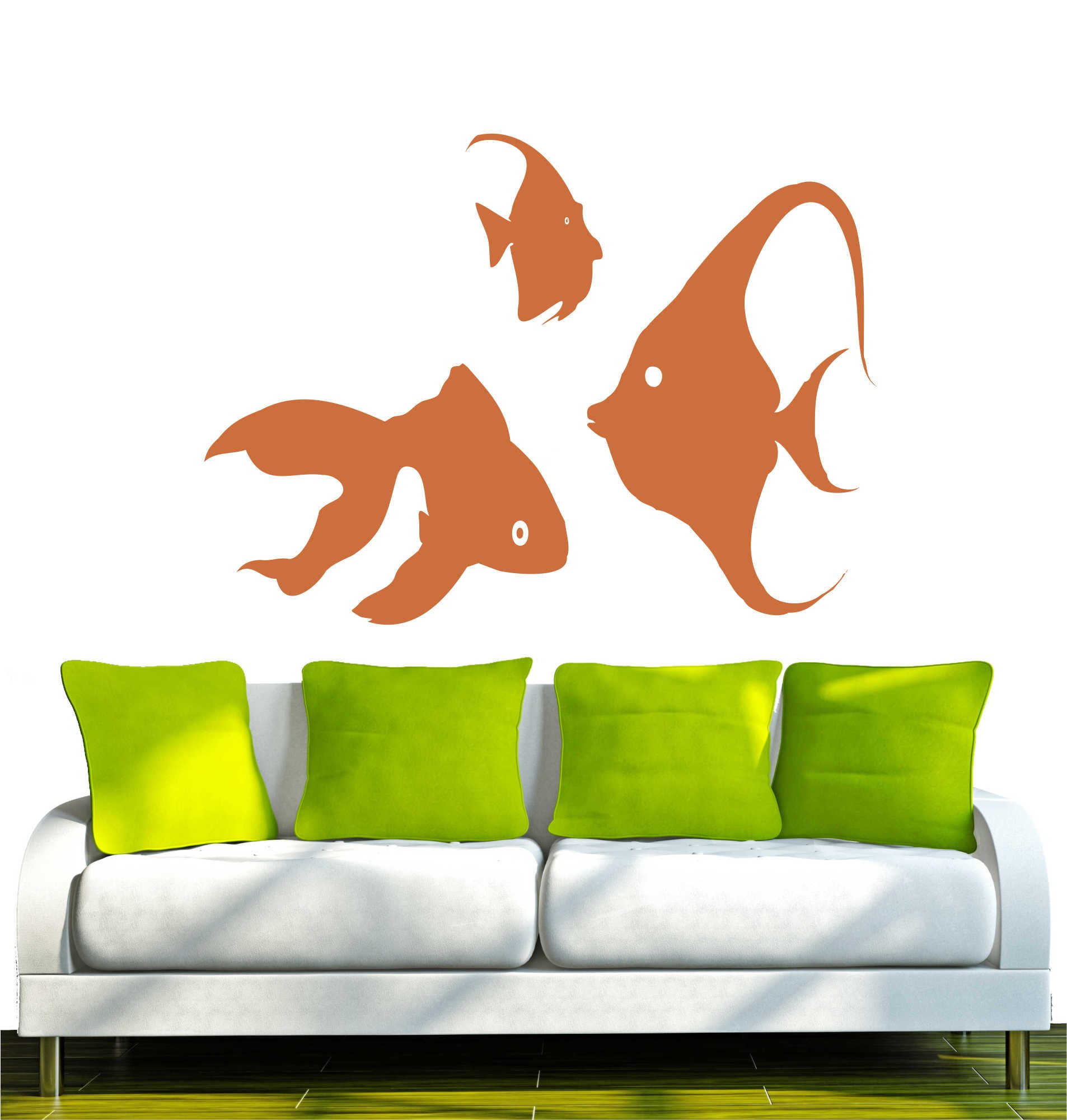 INDIGOS UG Wandtattoo Wandtattoo - Wandaufkleber - w010 Fische Meer Wasser Aquarium