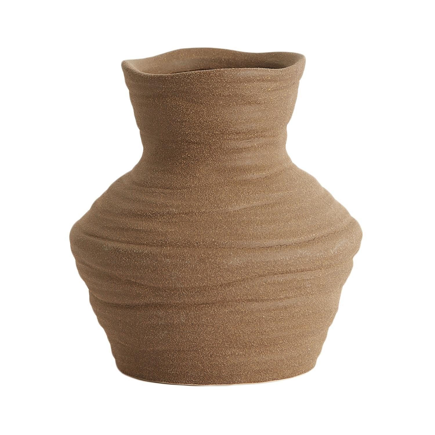 Light & Living Dekovase GRECCIO, Vase, Braun, matt, Keramik, H 15,5 cm (1 St), besondere Oberflächenstruktur