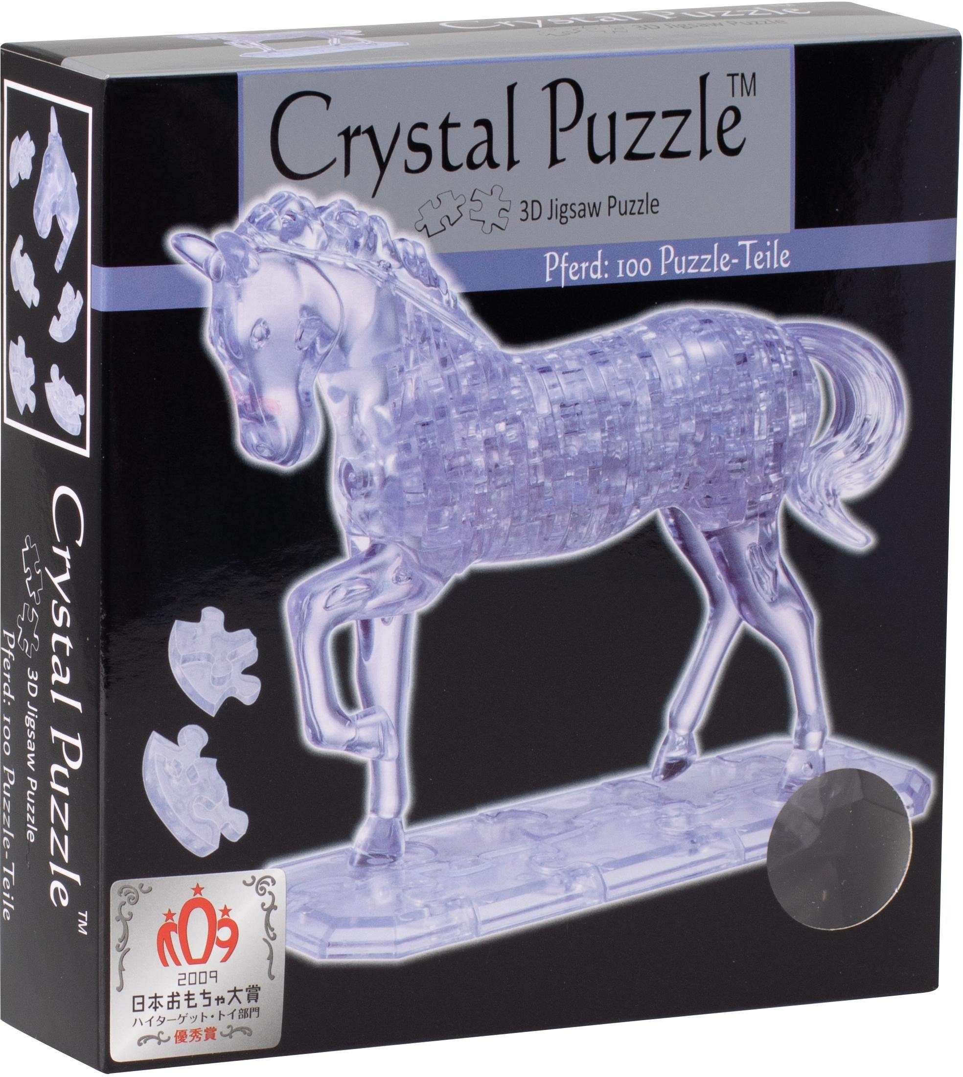 HCM KINZEL 3D-Puzzle Crystal Puzzle, Pferd transparent, 100 Puzzleteile,  EAN/ISBN: 4018928090016