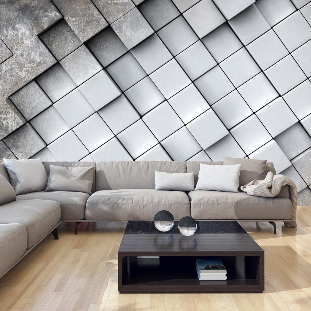 KUNSTLOFT Vliestapete Gray background 3D 1x0.7 m, halb-matt, lichtbeständige Design Tapete