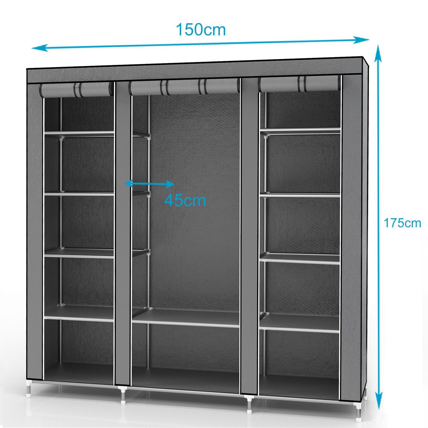 Intirilife Kleiderschrank (Faltschrank 150x175x45 cm in günstig online kaufen