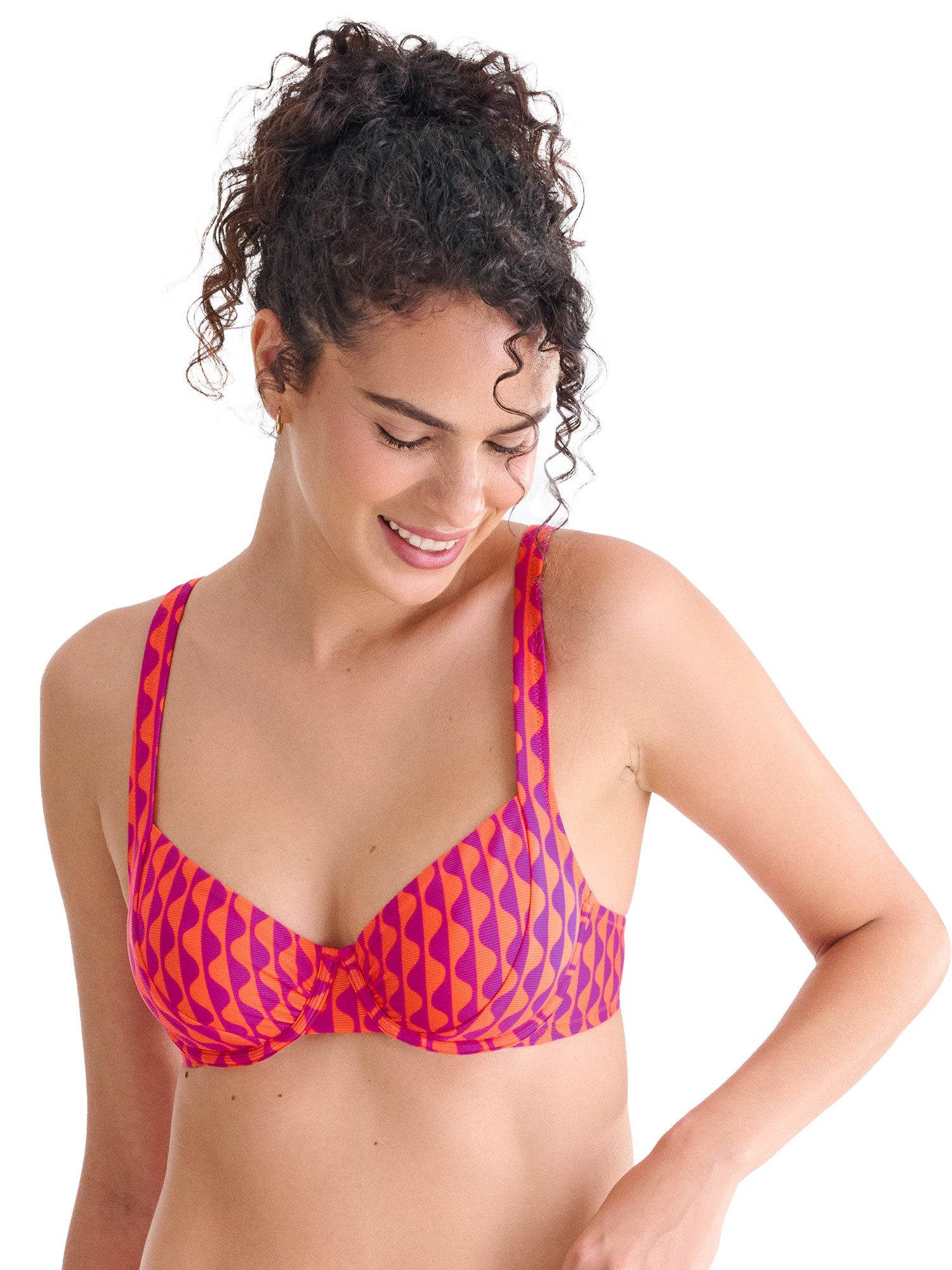 Lisca Balconette-Bikini-Top Bikini-Oberteil mit Bügel Aruba (Stück, 1-St), unwattierte Cups, grafischer Druck