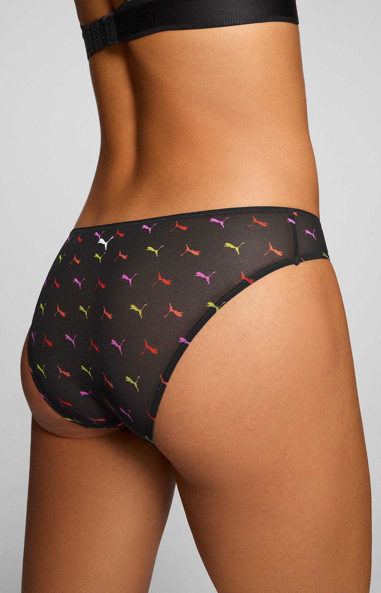PUMA Slip PUMA WOMEN PRINTED MESH BRIEFS (2er Pack) mit buntem allover Print, mit Mesh-Details – Bild 4 von 5
