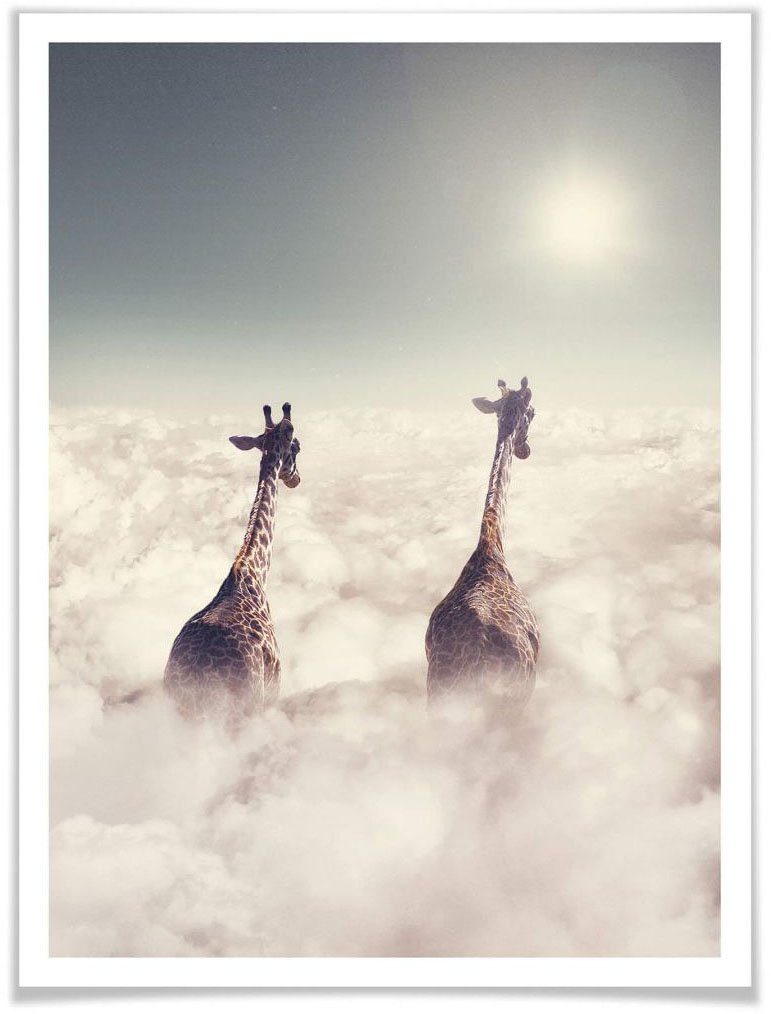 Poster Poster, Wolken, Tiere Bild, Safari St), Wandbild, Giraffen Wall-Art in (1 den Wandposter