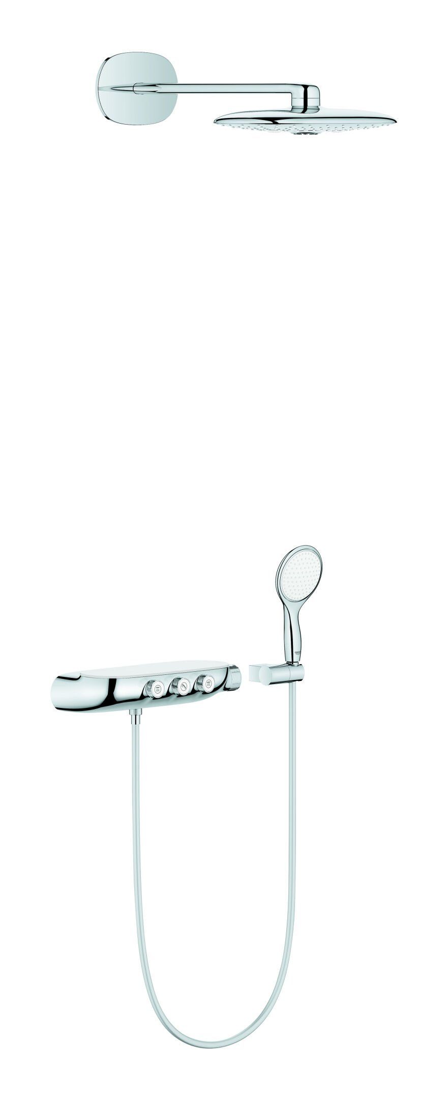 Grohe Duschsystem Rainshower System Smartcontrol, 2 Strahlart(en), Rainshower SmartControl Duo 360 m. Thermostatbatterie Ausladung 450 mm