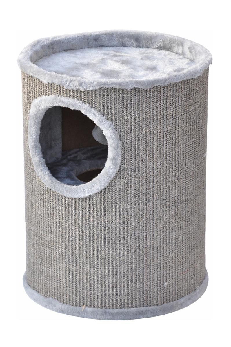 nanook Kratzbaum Kratztonne Condo - mit Spielball - rundum Sisalgeflecht M 50 cm grau