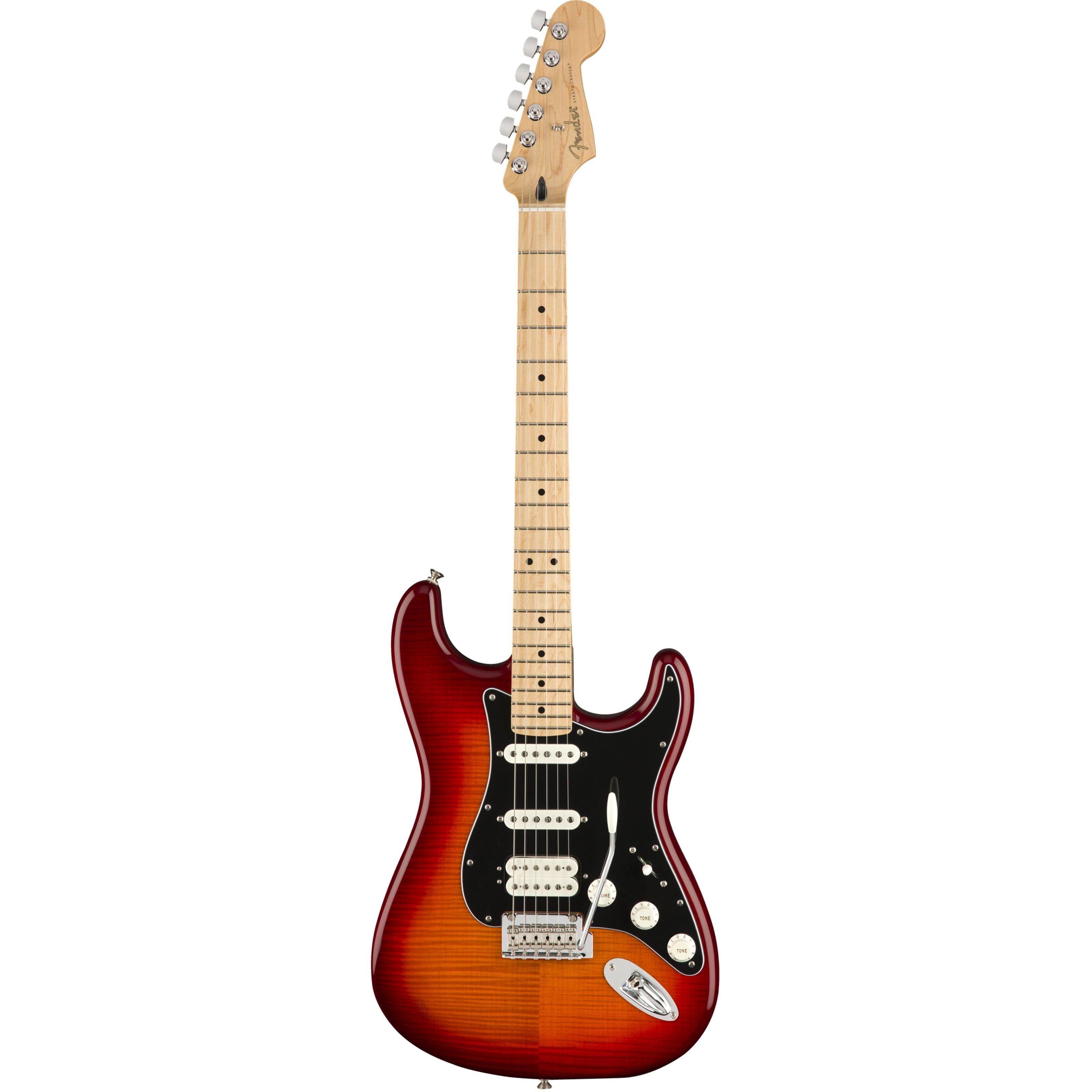Fender E-Gitarre, E-Gitarren, ST-Modelle, Player Stratocaster HSS Plus Top MN Aged Cherry Burst - E-Gitarre