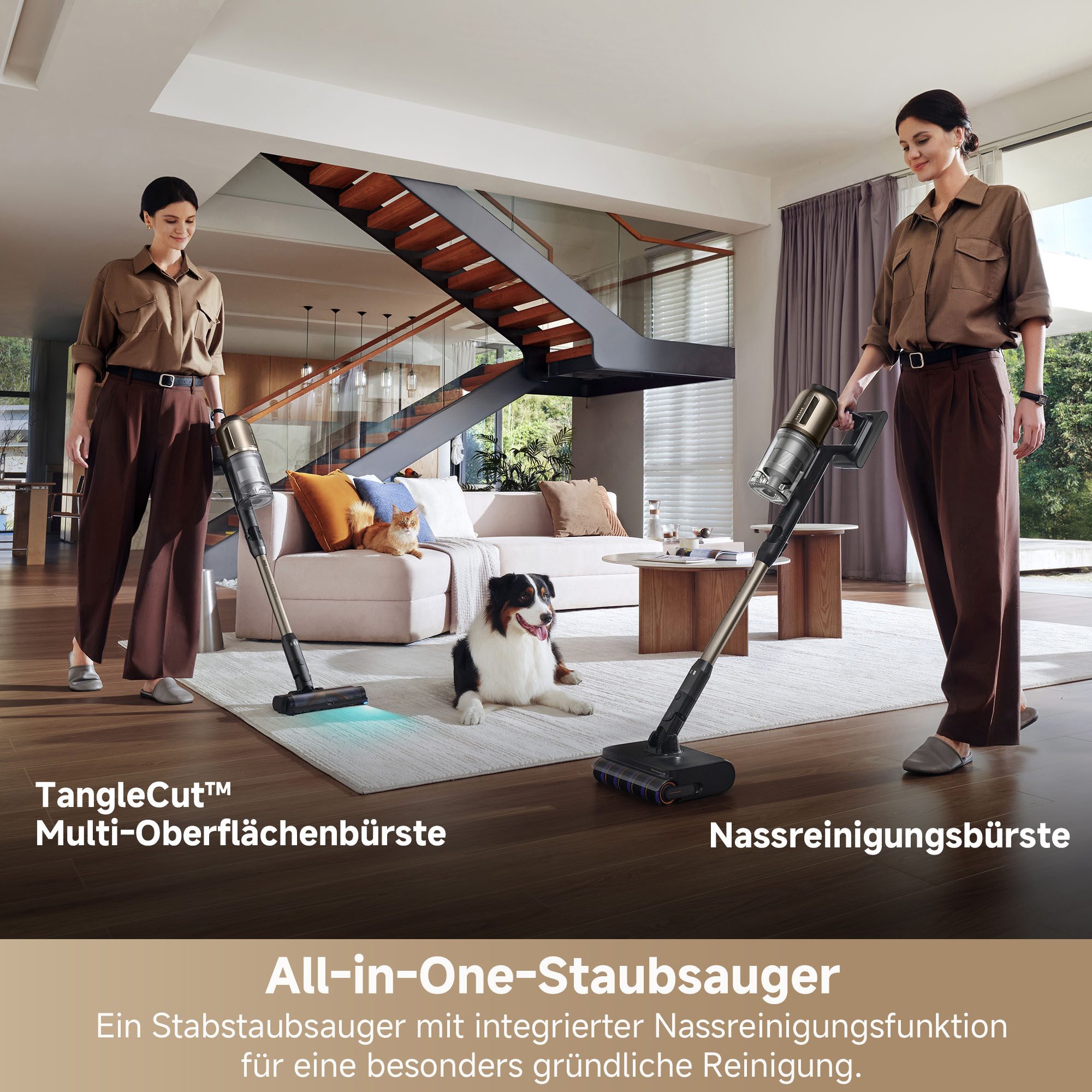 Dreame Akku-Stielstaubsauger Z30 Pro Aqua, 855 W, beutellos, Nass-Trocken, Selbstreinigung, Heißlufttrocknung