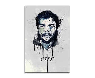 Sinus Art Leinwandbild Che Guevara 90x60cm Aquarell Art Wandbild auf Leinwand fertig gerahmt Original Sinus Art