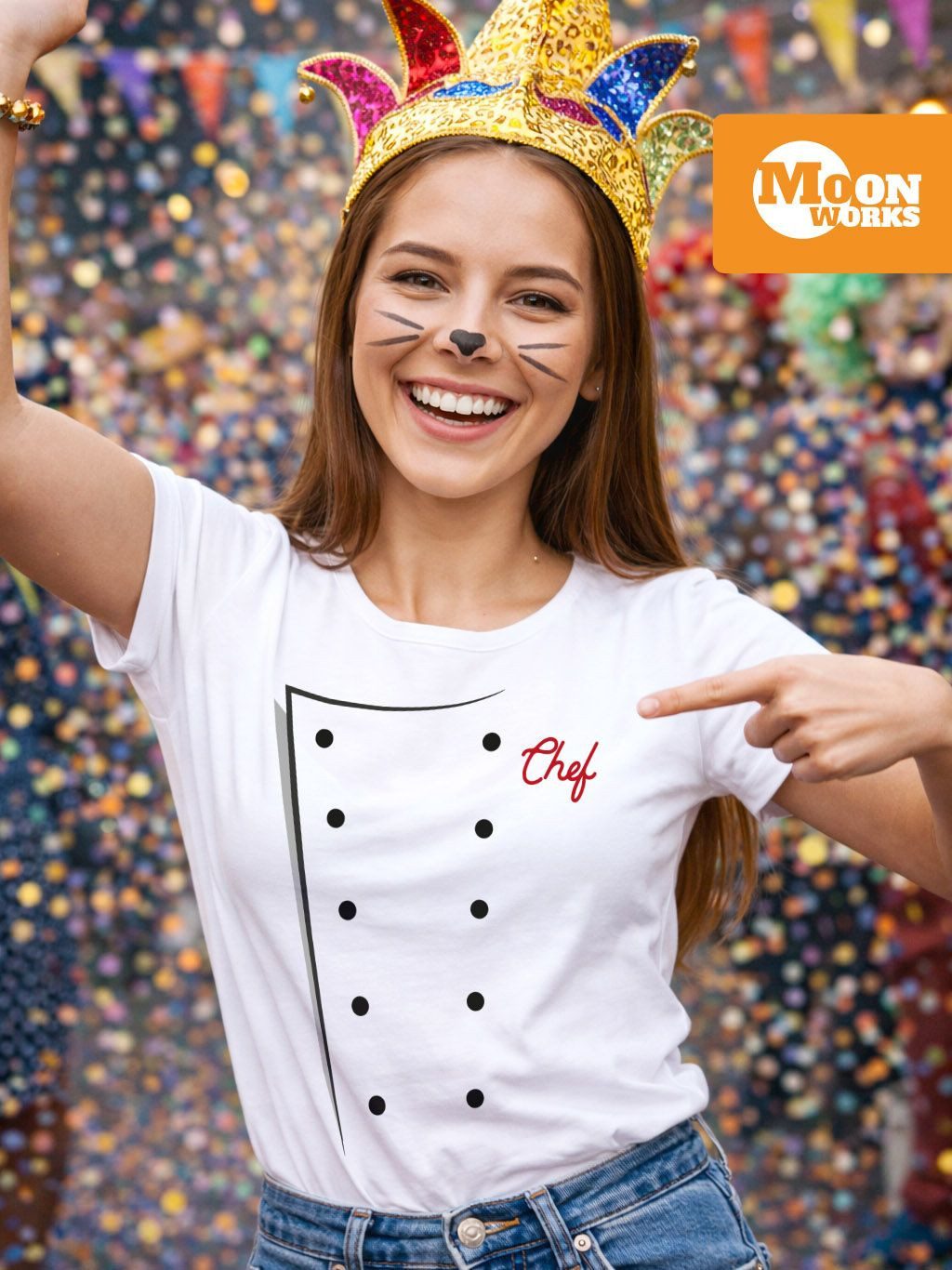 MoonWorks Print-Shirt Damen T-Shirt Koch Köchin Kochjacke Chefkoch Kostüm F günstig online kaufen